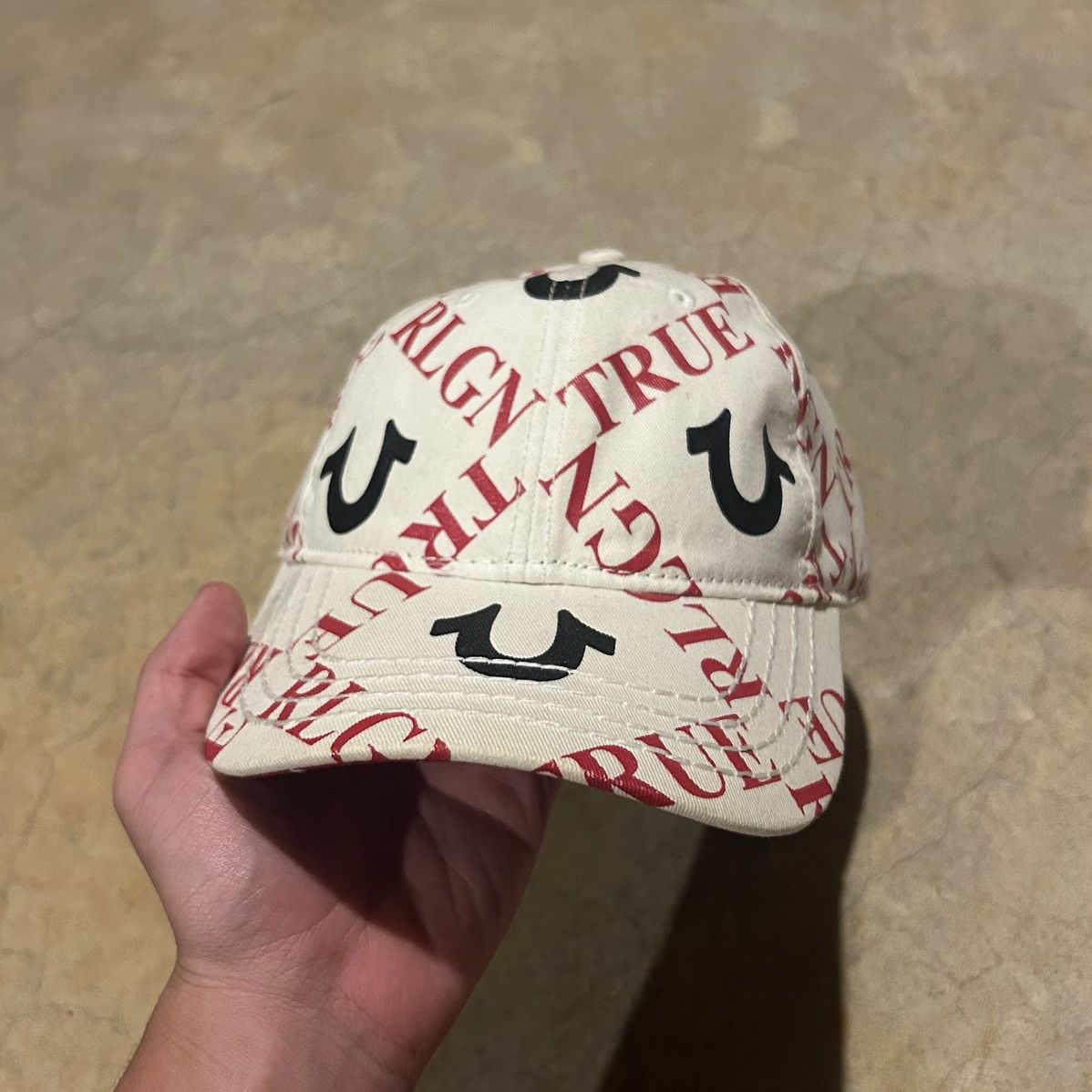True Religion Vintage True Religion Horseshoe Monogram All Over Print Hat Size ONE SIZE - 2 Thumbnail