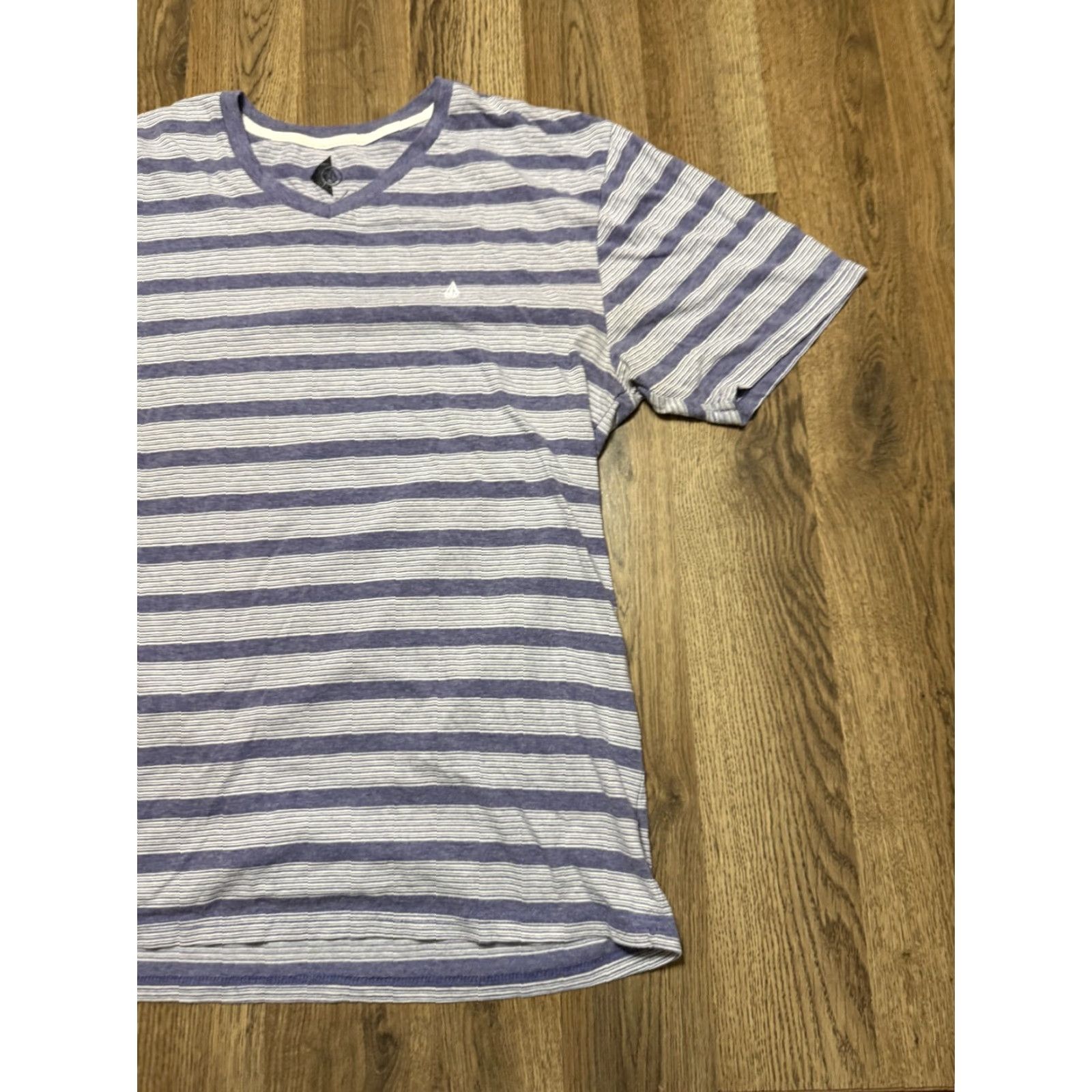 Element Element Shirt, Mens, Size Large, Striped, Short Sleeve Shirt, Purple White Grey, Shirt, Casual, Brand Element Size L / US 10 / IT 46 - 4 Thumbnail