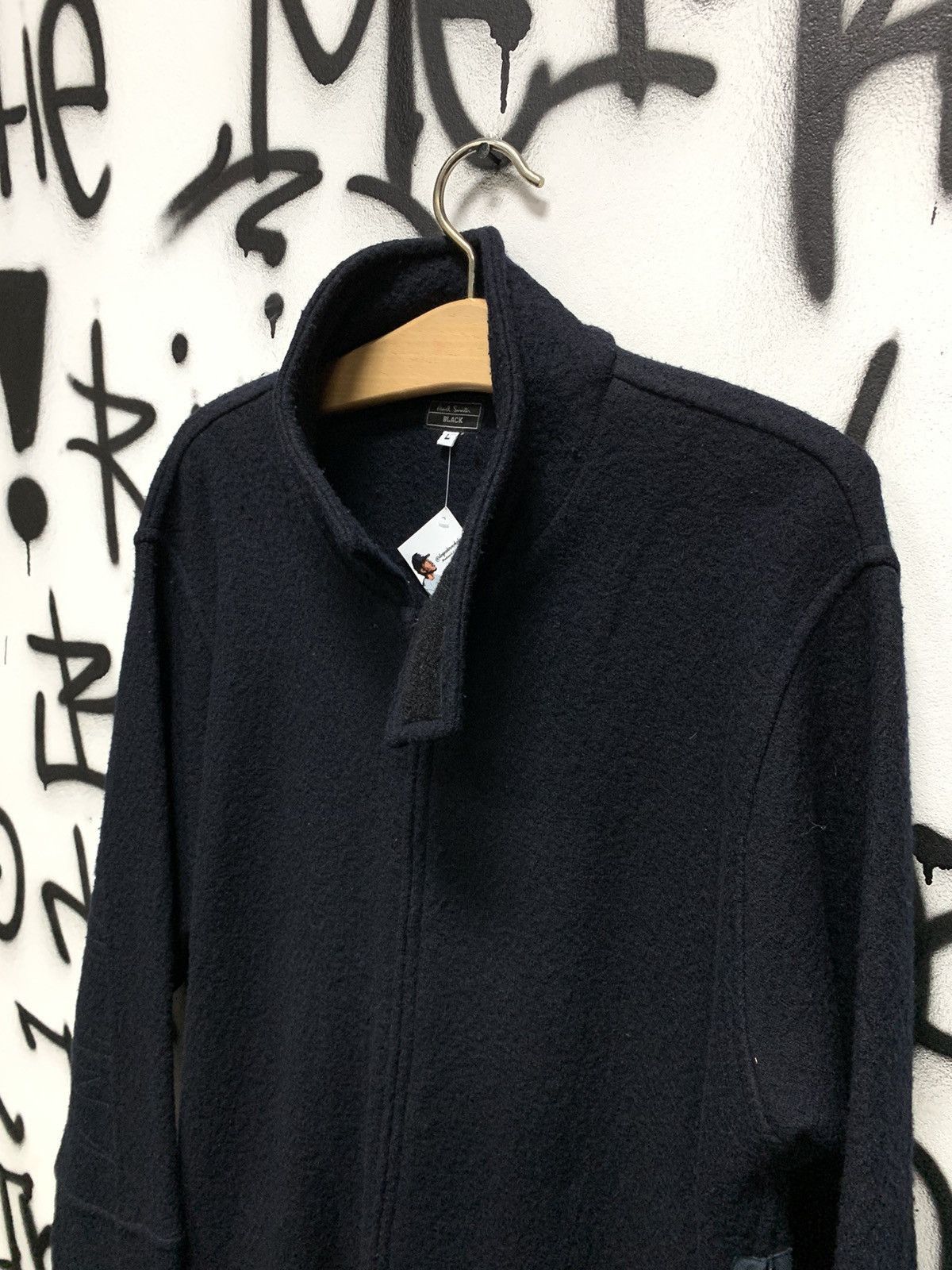 Paul Smith Paul Smith Black Assymetric Wool Coat Jacket Size US M / EU 48-50 / 2 - 2 Thumbnail