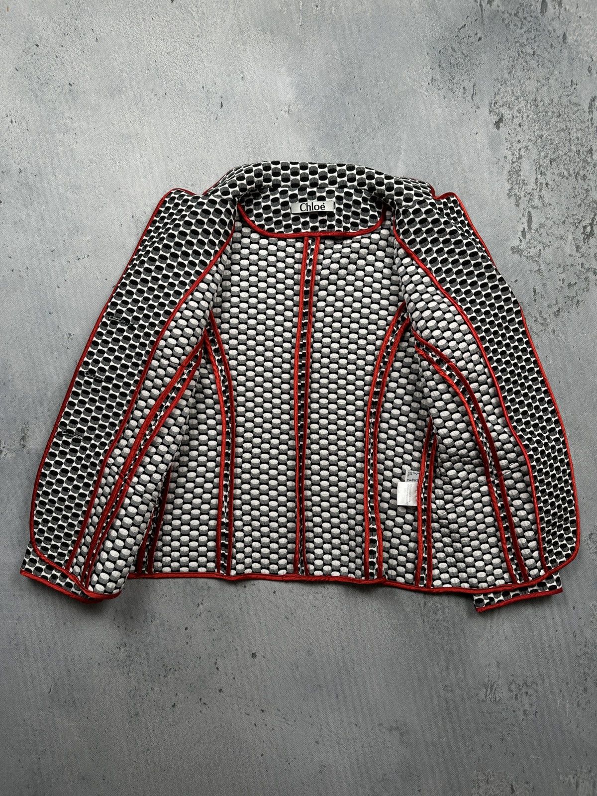 Chloe Archive Chloe Geometric Blazer Silk Blend Vintage Lux 1990s Size S / US 4 / IT 40 - 2 Thumbnail
