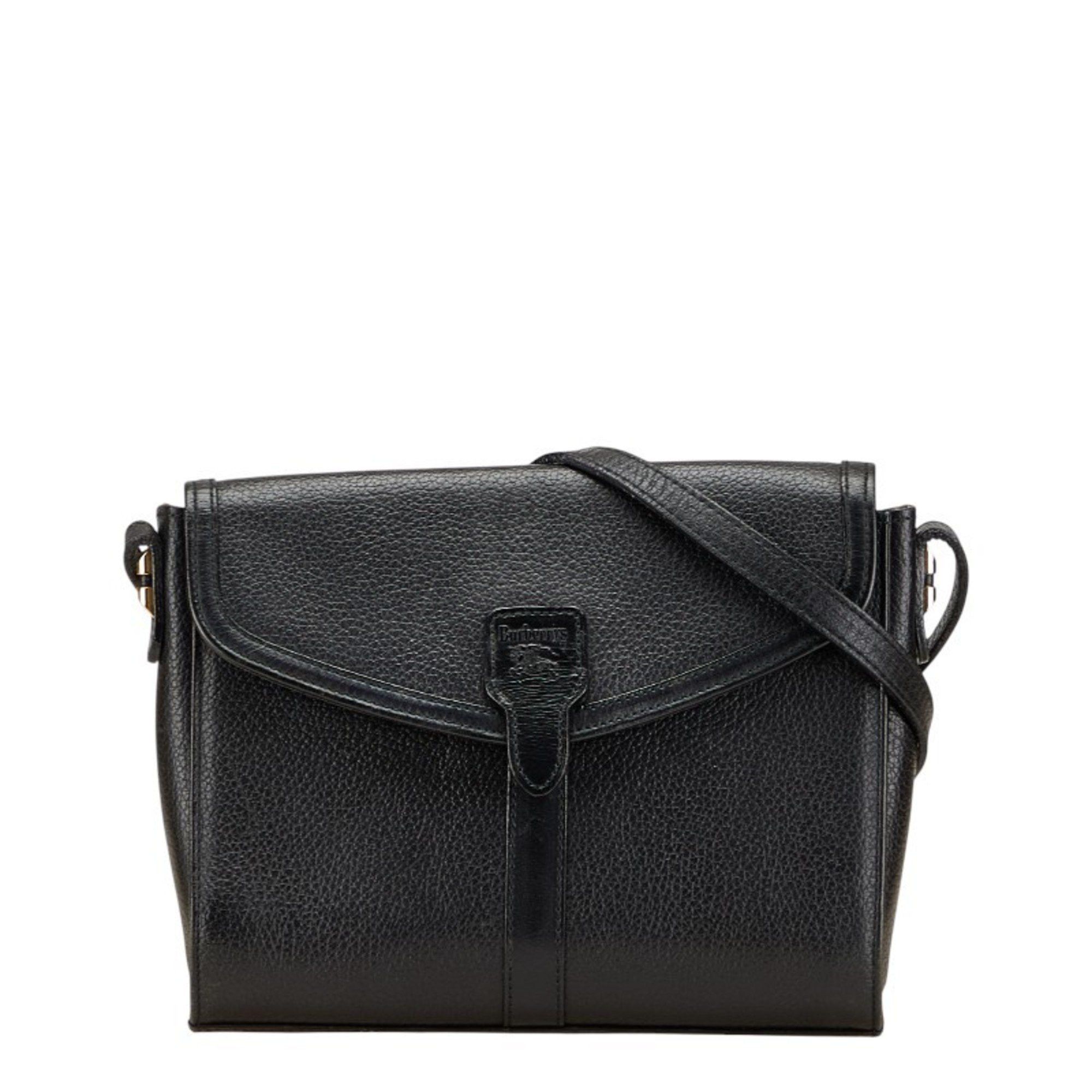 Burberry Nova Check Shadow Horse Shoulder Bag in Black Leather for 