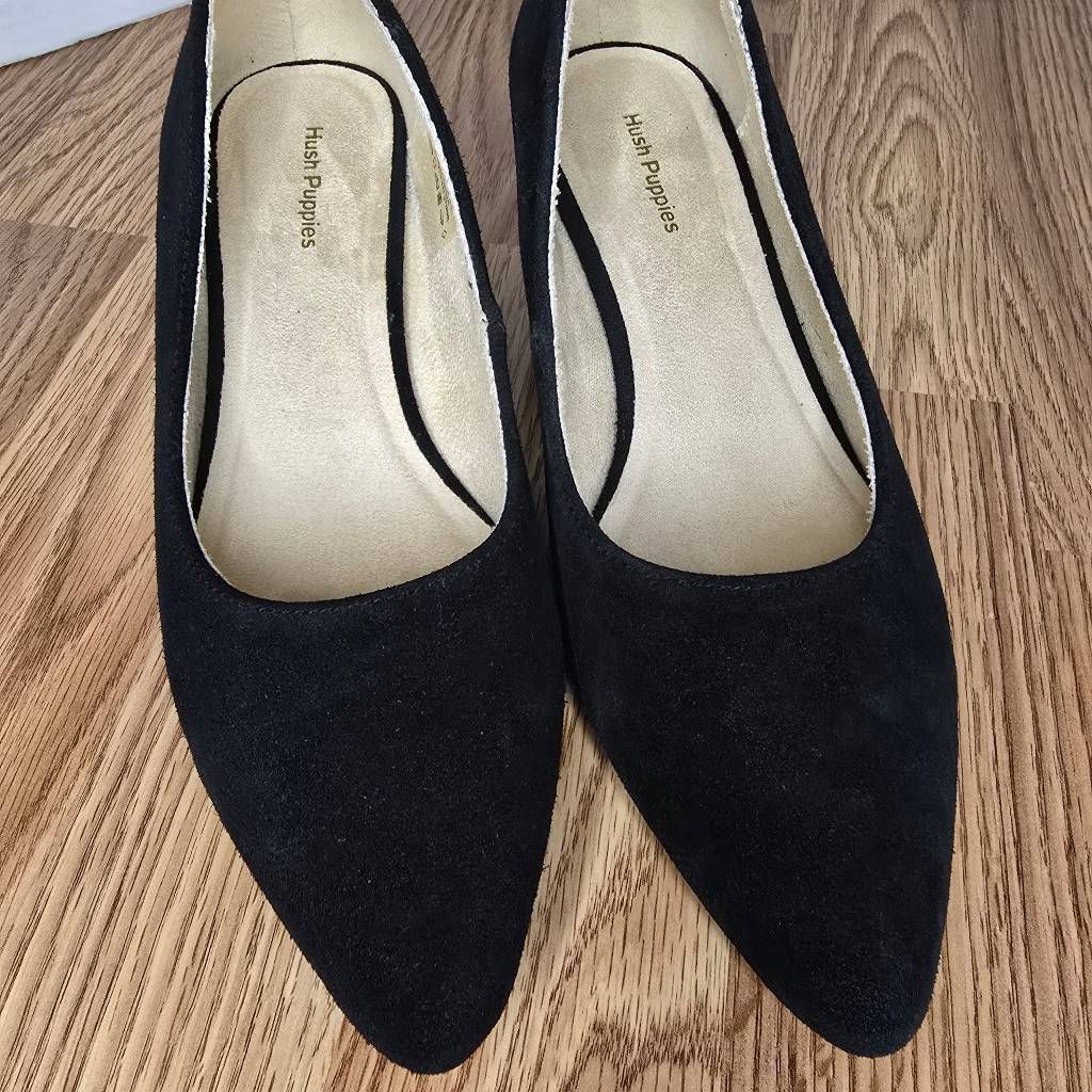 Hush Puppies Hush Puppies Sofie Pump Size 7 Black Nubuck Leather Block Heel Slip-On Shoes Size US 7 / IT 37 - 8 Thumbnail