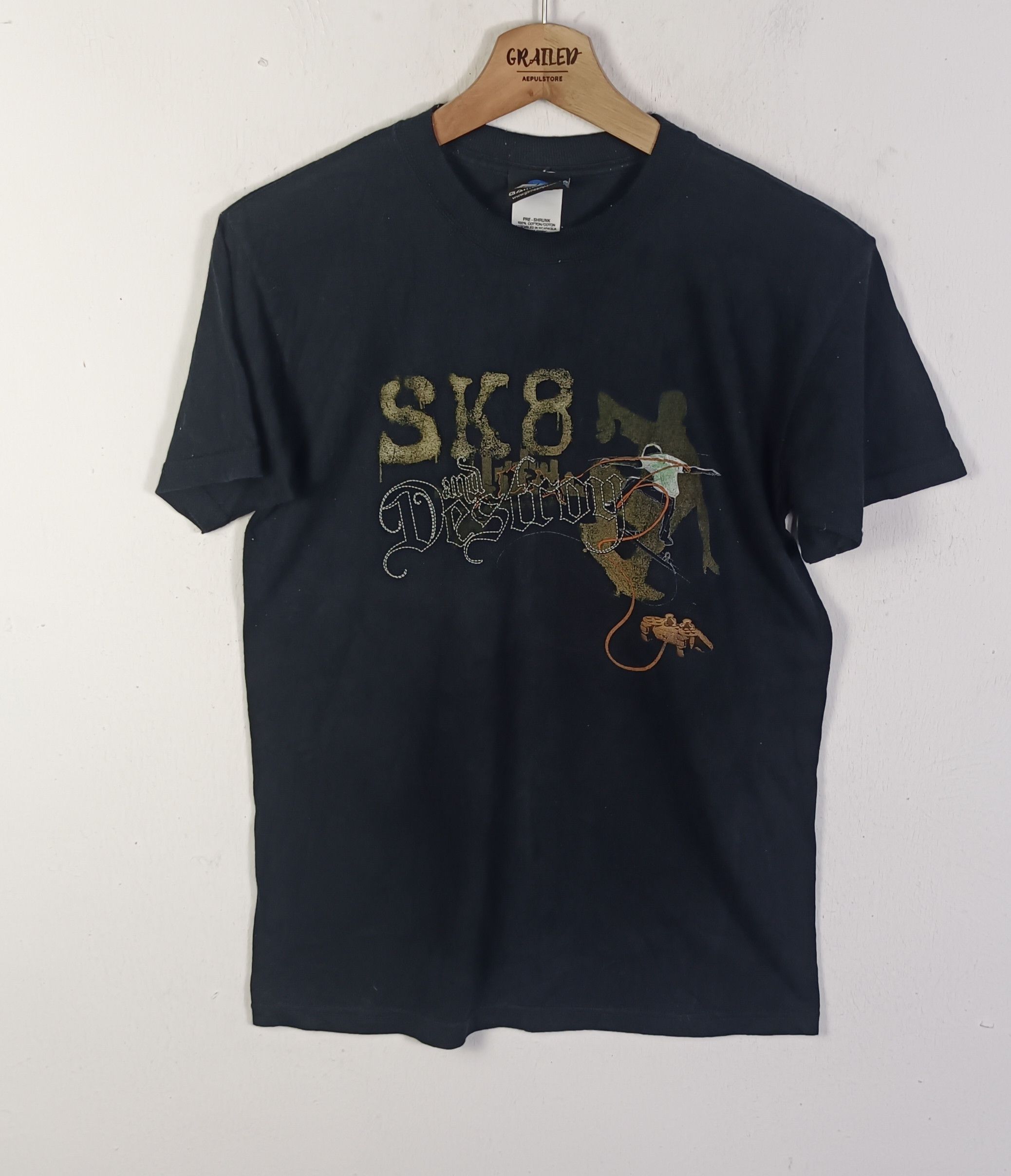 Vintage SK8 Destroy Game Amp Shirt Short Sleeve Size US M / EU 48-50 / 2 - 1 Thumbnail