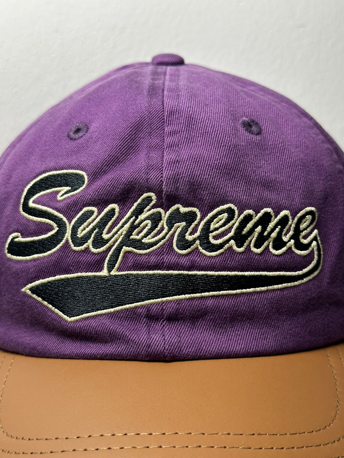 Supreme Supreme Leather Visor 6-Panel Cap Hat | Grailed