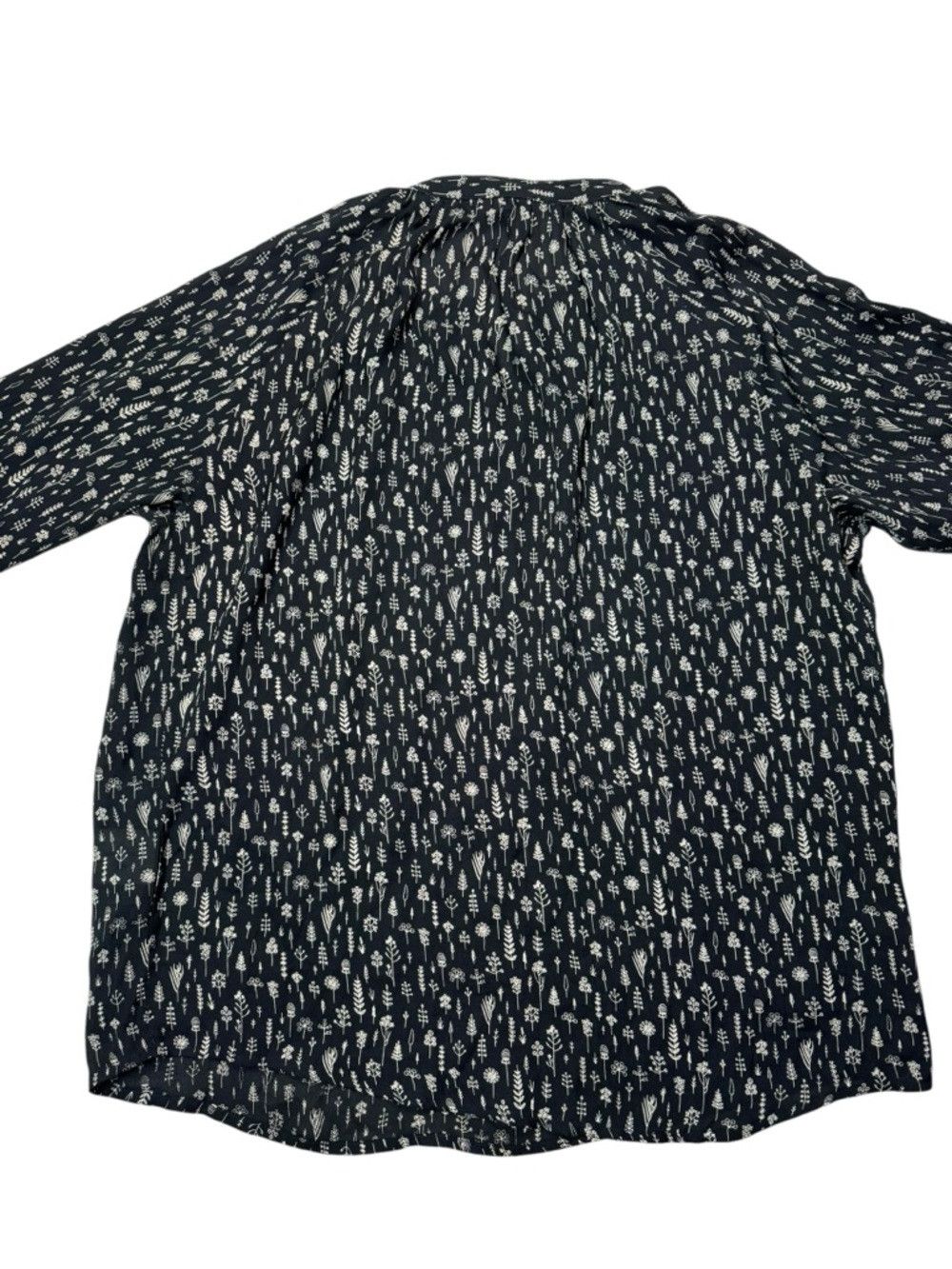 Other Aubin & Wills 100% Silk Black Floral Print Blouse Size 10 Size L / US 10 / IT 46 - 4 Thumbnail