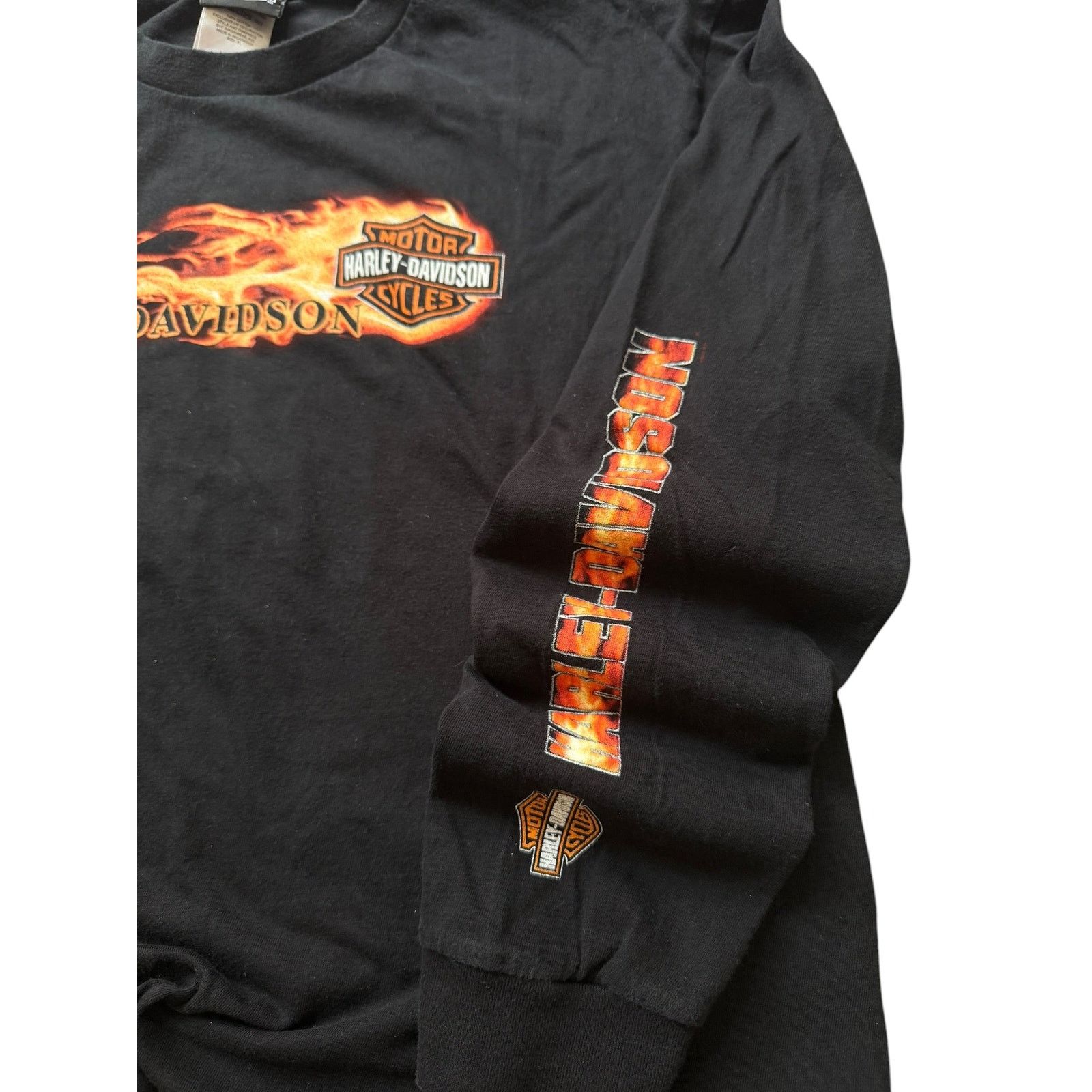Harley Davidson Vintage Harley Davidson Orange Flame Long Sleeve Size US L / EU 52-54 / 3 - 3 Thumbnail