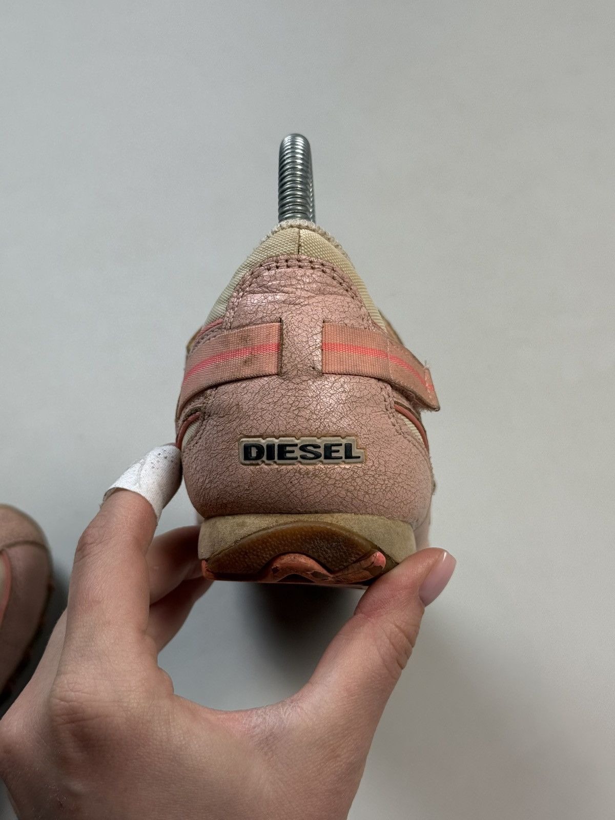 Diesel Vintage Y2K Leather Pink Straps Low Top Sneakers Ballets Size US 7 / IT 37 - 20 Thumbnail