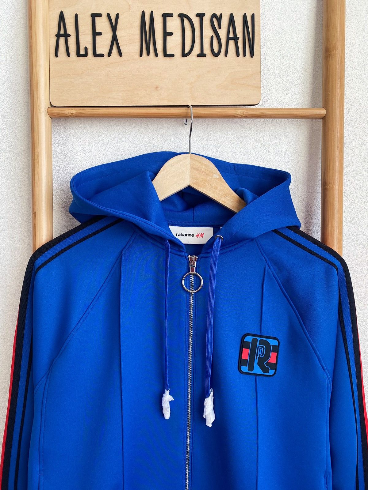 H&M × Paco Rabanne New Rabanne x H&M Unisex Blue Full Zip Hooded Tracksuit Size M / US 6-8 / IT 42-44 - 2 Thumbnail