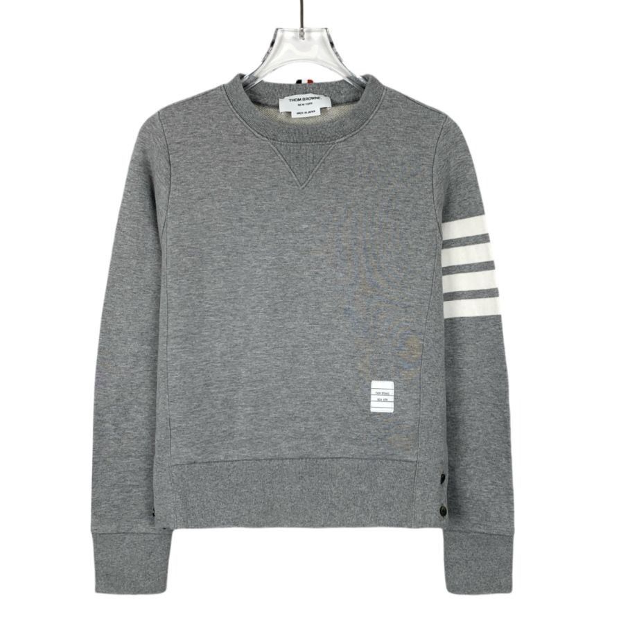 Thom Browne Thom Browne Classic 4-Bar Gray Cotton Crewneck Sweatshirt (S Size M / US 6-8 / IT 42-44 - 1 Thumbnail