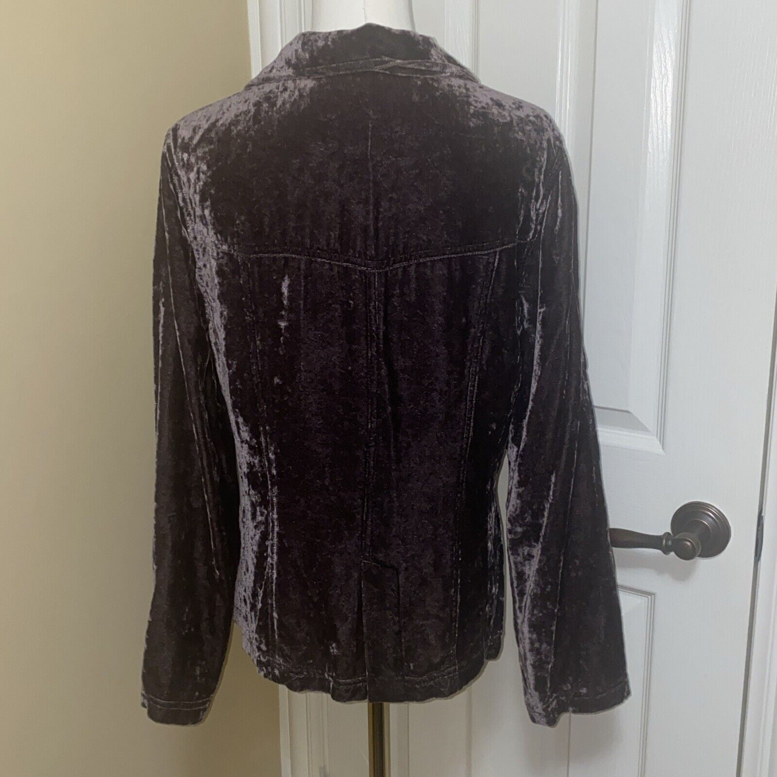J. Jill j.jill Sz 10 Rich Plush Velvet Brown Jacket Size L / US 10 / IT 46 - 6 Thumbnail