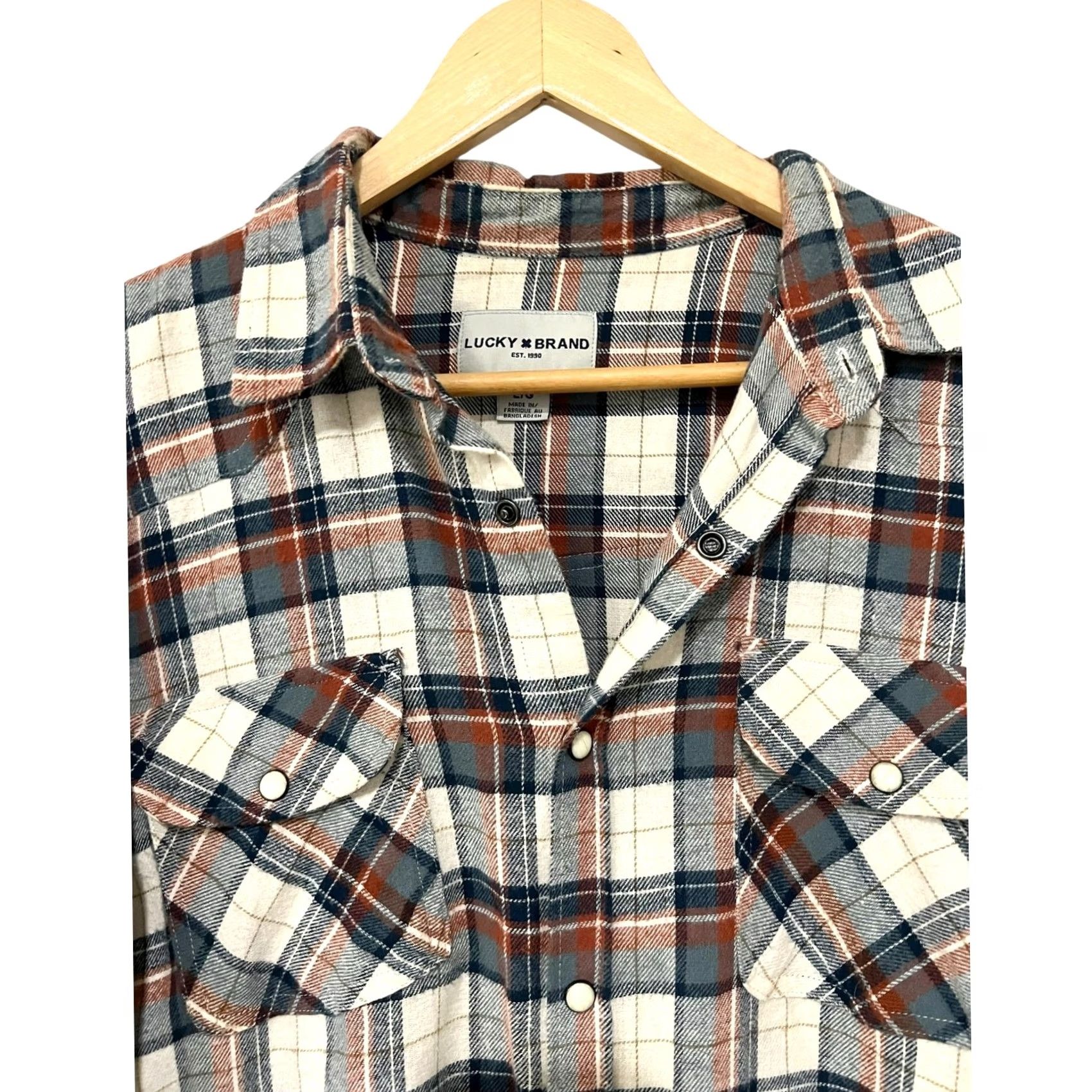 Lucky Brand Lucky Brand Shirt Mens Large Plaid Flannel Western Pearl Snap Long Sleeve Cotton Shirt Mens Large Plaid Flannel Western Pearl Snap Long Sleeve Cotton Size US L / EU 52-54 / 3 - 2 Thumbnail