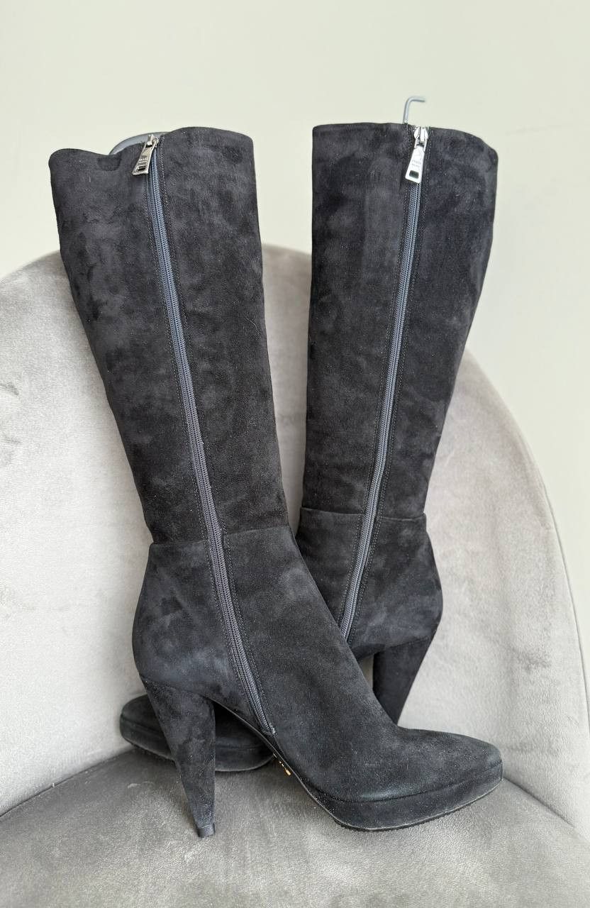Prada Prada Suede Knee High Pointed Toe Heel Boot Vintage Women Size US 7 / IT 37 - 4 Thumbnail