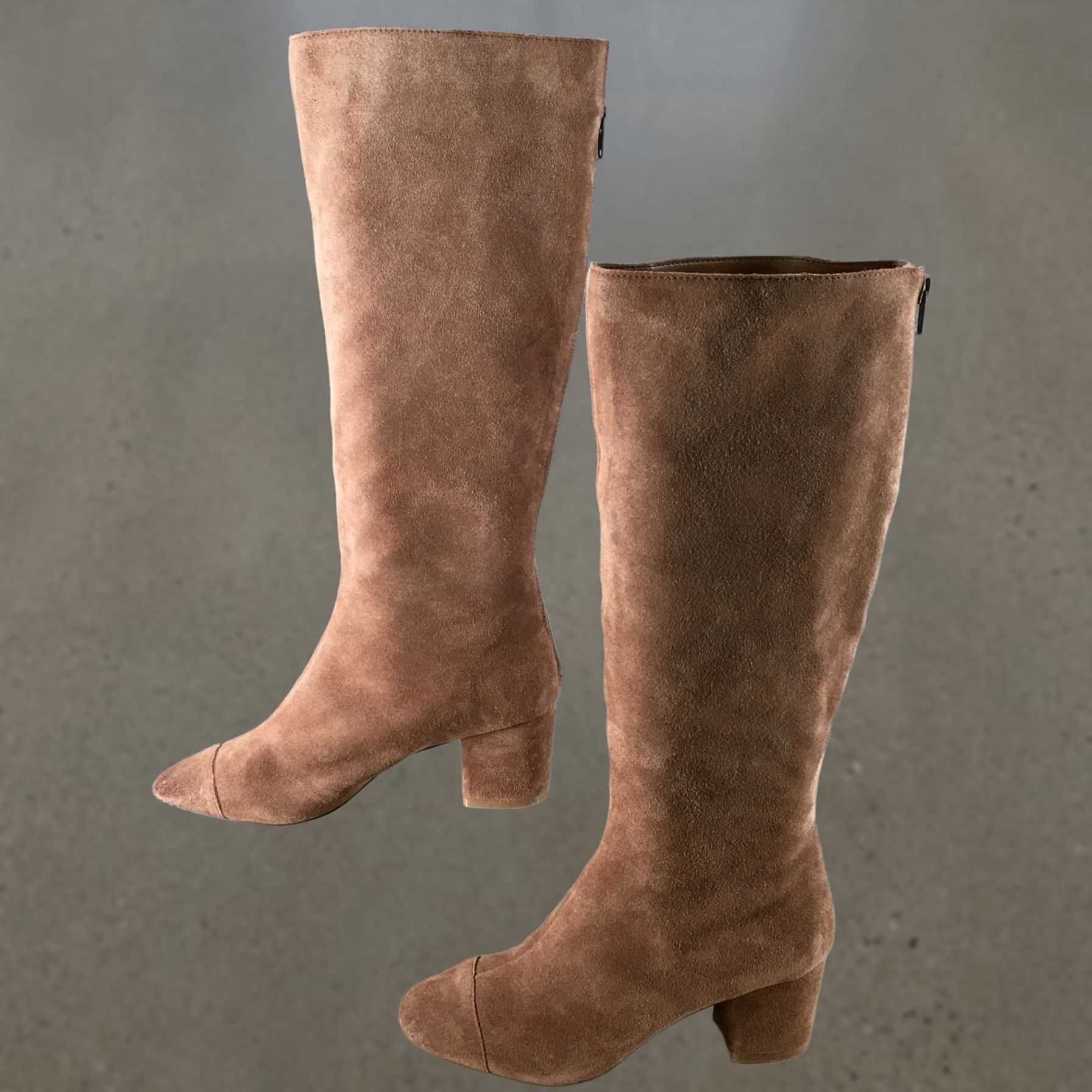 Gap GAP Boots Womens 8 Tobacco Tall Back Zip Riding Boot Brown Fabric Block Heels Size US 8 / IT 38 - 1 Thumbnail