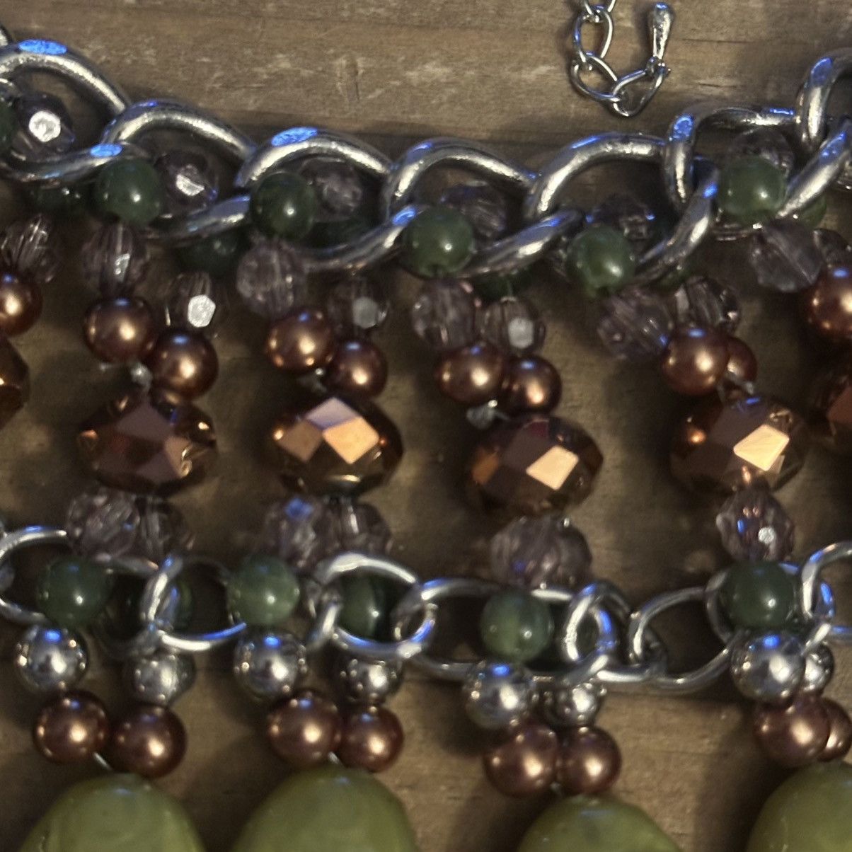 Other Chunky silver tone draped dangle bead statement bib necklace Size ONE SIZE - 5 Thumbnail