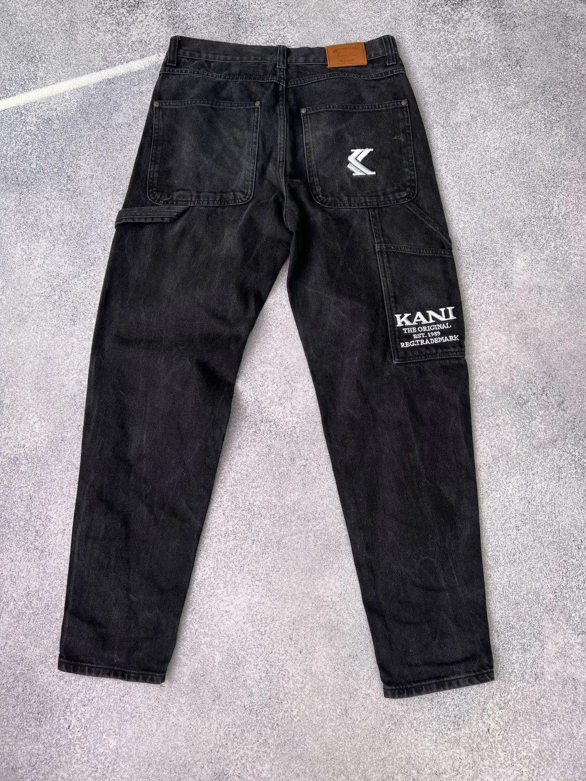 Karl Kani × Vintage Vintage Karl Kani rap embroidered black pants Size US 32 / EU 48 - 1 Thumbnail