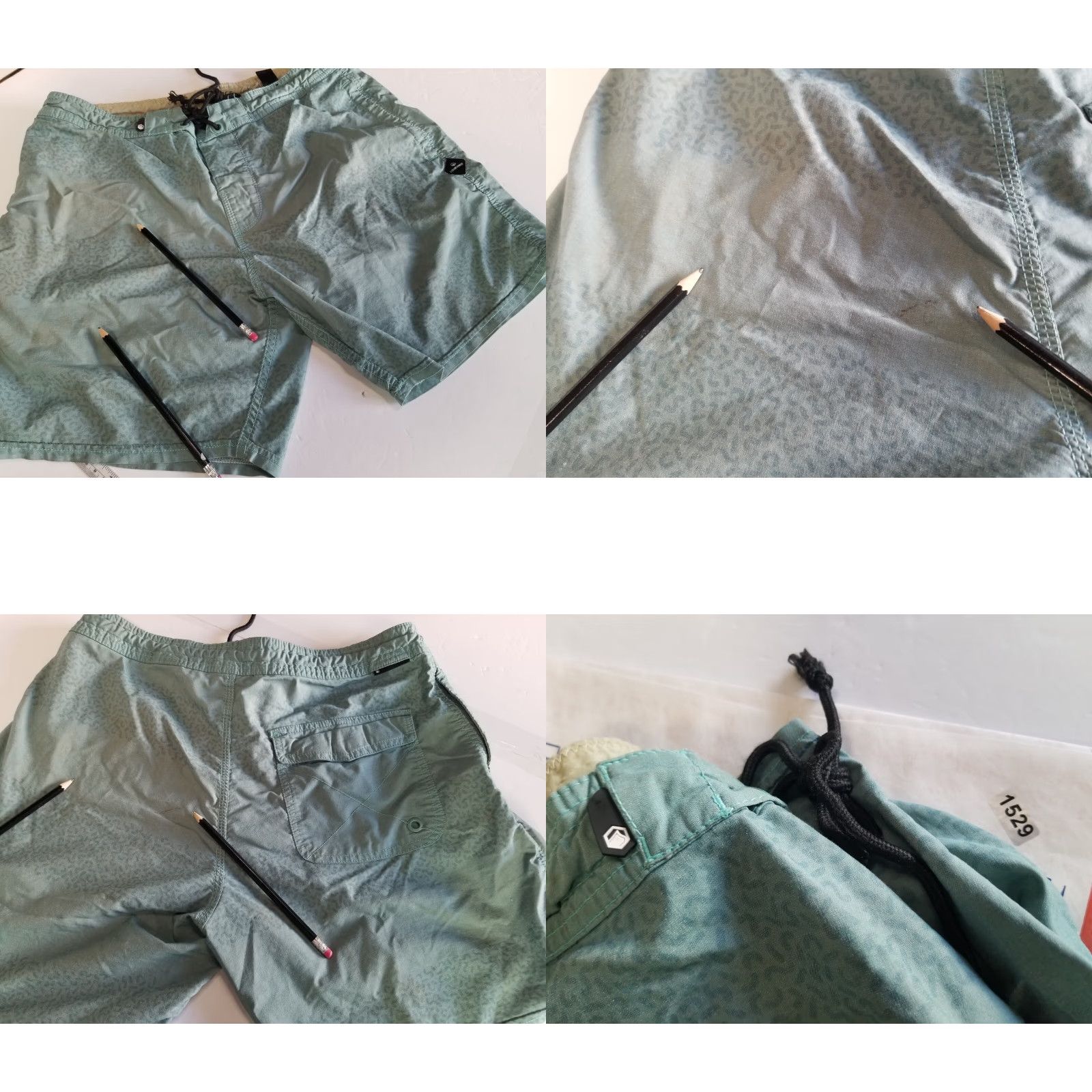 Vintage Liquid Force Mens Board Shorts Bottom 30 Green Pockets Quick Dry Beach Surfing Recreational 100% Polyester Regular Swim Trunks Stains Size US 30 / EU 46 - 8 Thumbnail