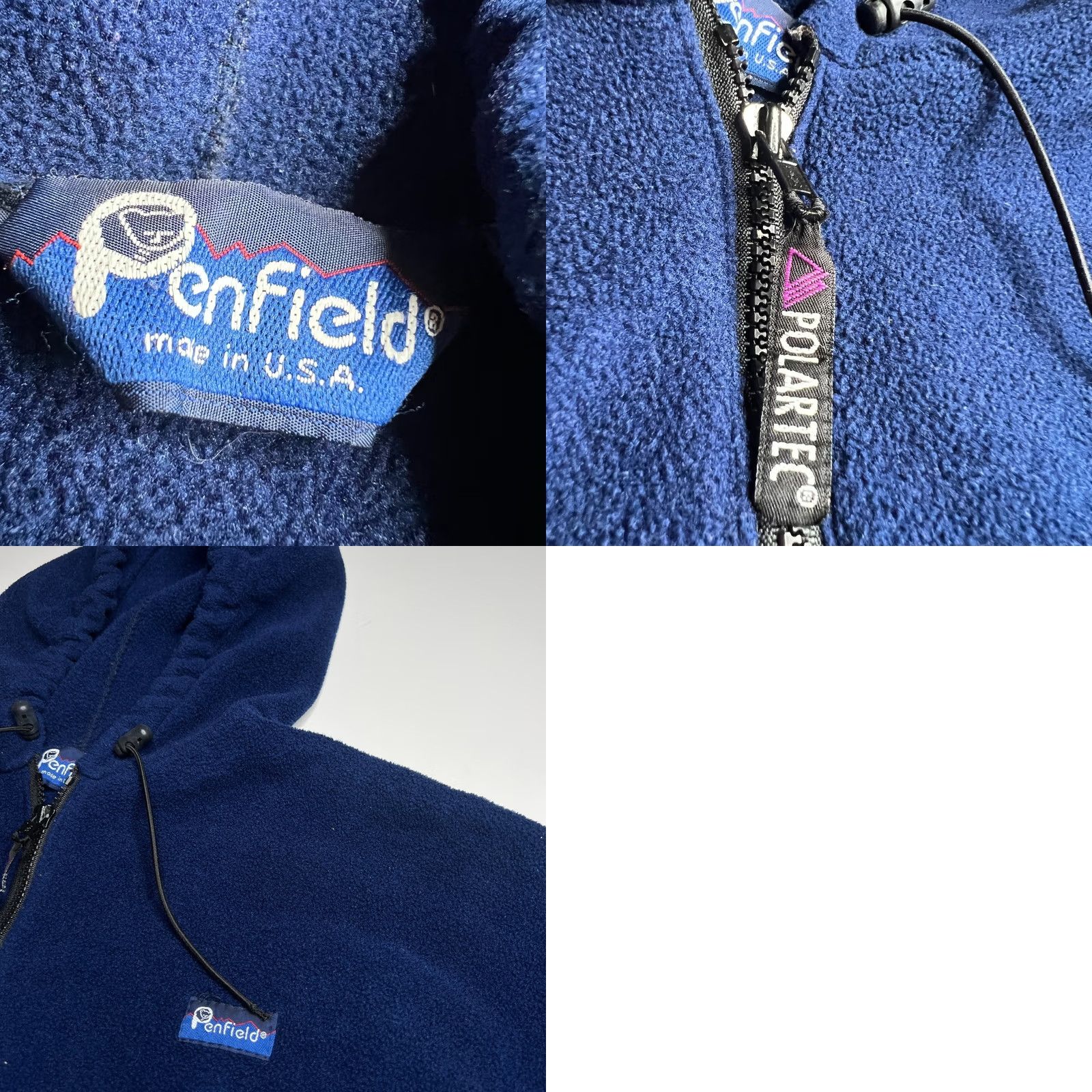 Penfield Vintage Penfield Polartec Fleece Hoodie Blue, USA Flag Outdoor 90s Long Sleeve, Polyester 90s L Size US L / EU 52-54 / 3 - 8 Thumbnail