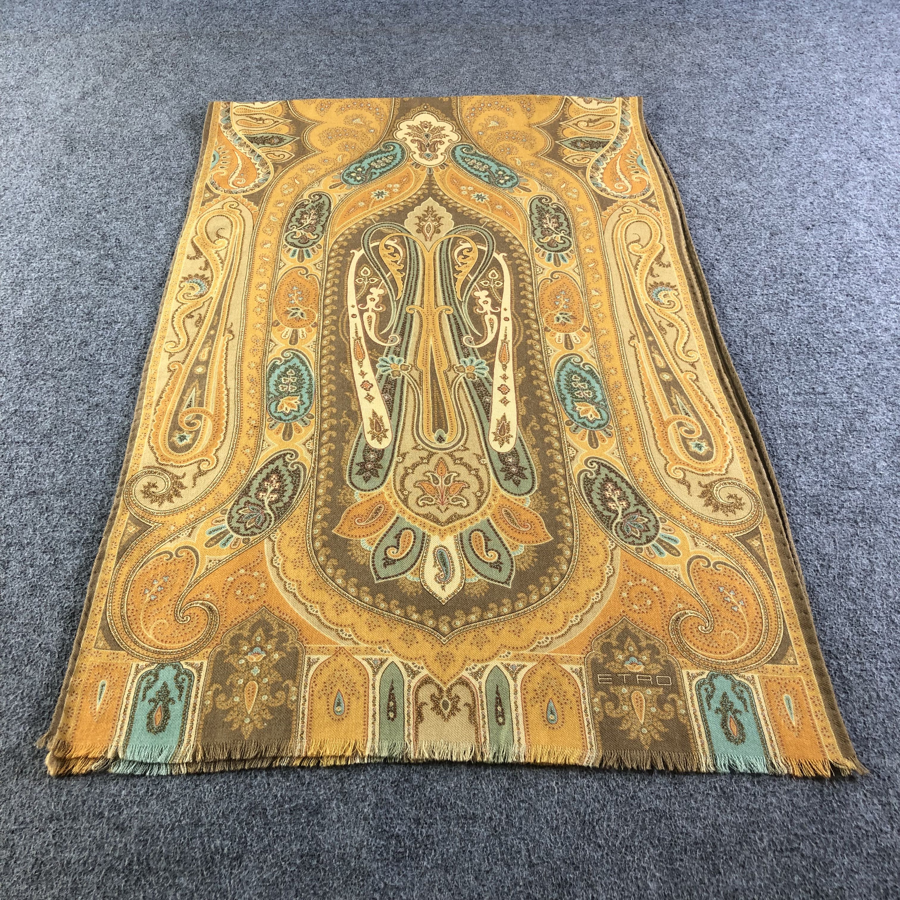 Etro Etro Paisley Wool Silk Stole Scarf Muffler Neck Wrap V1780 Size ONE SIZE - 2 Thumbnail