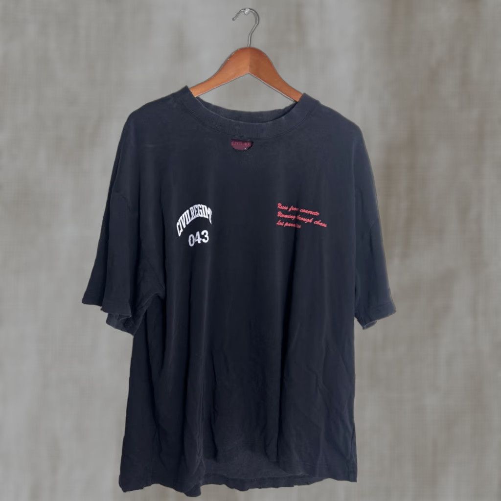 Vintage Civil Regime T-Shirt Mens Size M Black Crew Neck Short Sleeves Eternal Flames Rebel Shirt Size US M / EU 48-50 / 2 - 1 Thumbnail