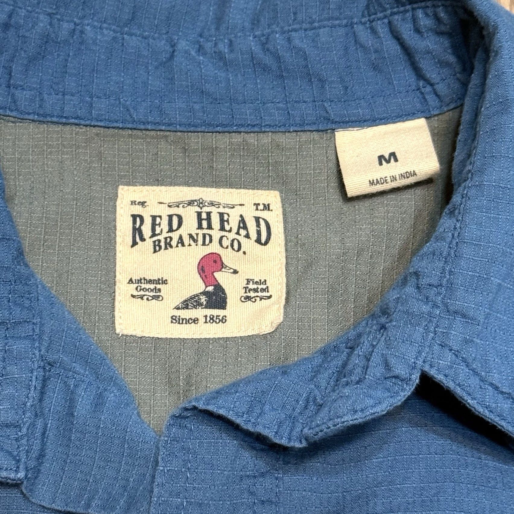Vintage VINTAGE Red Head Brand Men’s Short Sleeve Button-Up Shirt M Blue Pockets Embroidered Fish Size US M / EU 48-50 / 2 - 2 Thumbnail