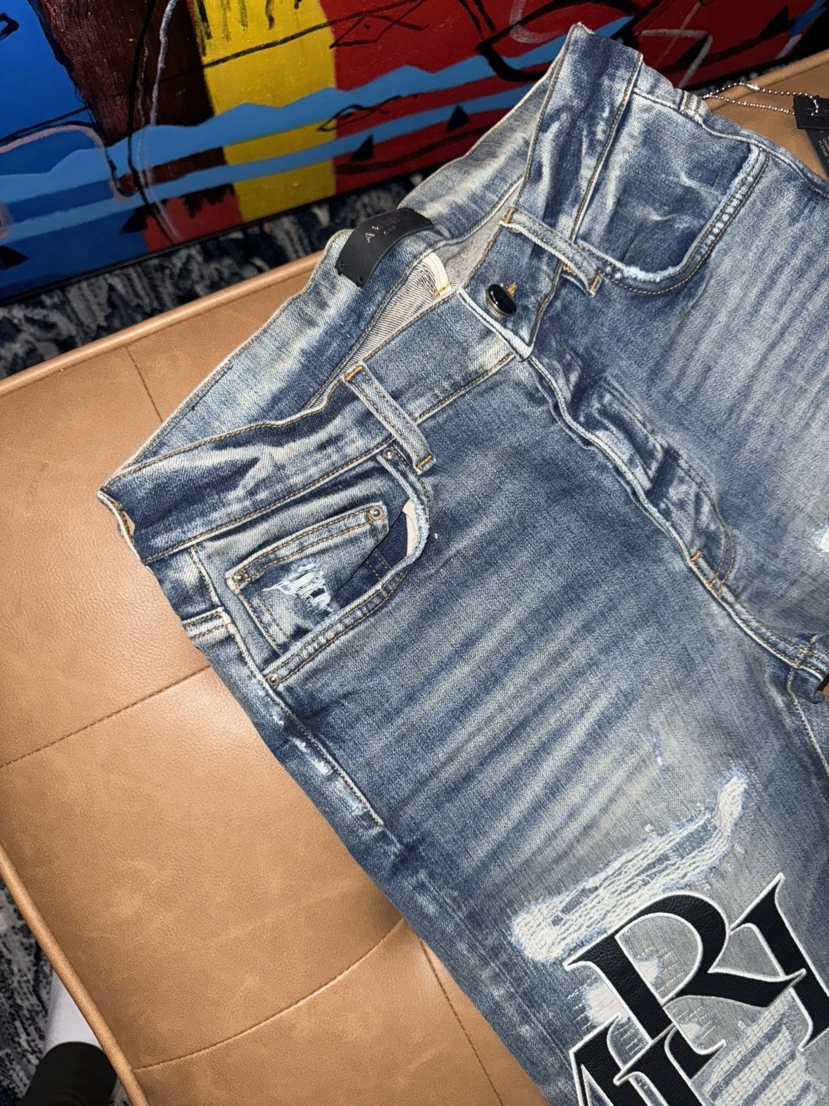 Amiri Amiri staggered logo jeans Size US 31 - 5 Thumbnail