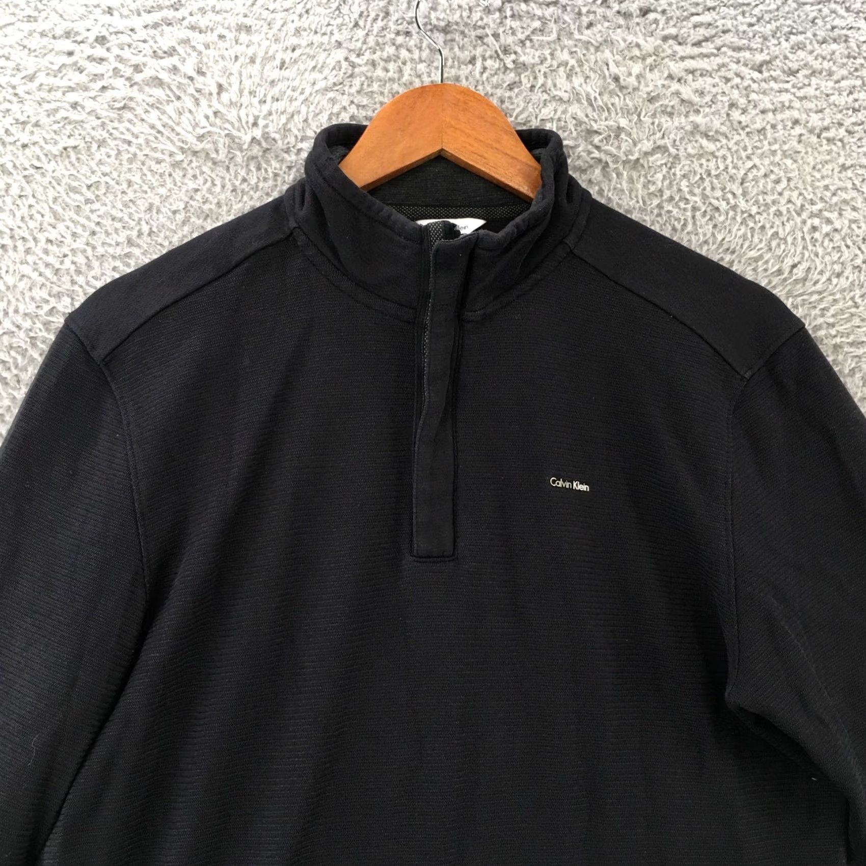 Calvin Klein Calvin Klein Sweatshirt Mens Medium Black Fleece Long Sleeve Pullover Half Zip Size US M / EU 48-50 / 2 - 2 Thumbnail
