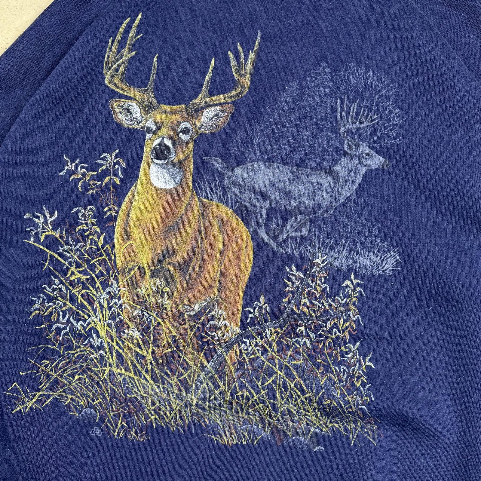 Tultex Vintage Tultex Superweight Deer Graphic Sweatshirt 2XL Navy Size US XXL / EU 58 / 5 - 4 Thumbnail
