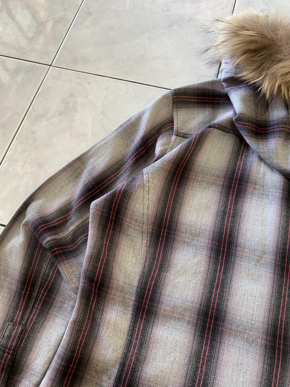 Japanese Brand Fur Net Man Slim Fit Classic Grey Plaid Hoodie Full Zip Size US L / EU 52-54 / 3 - 10 Thumbnail