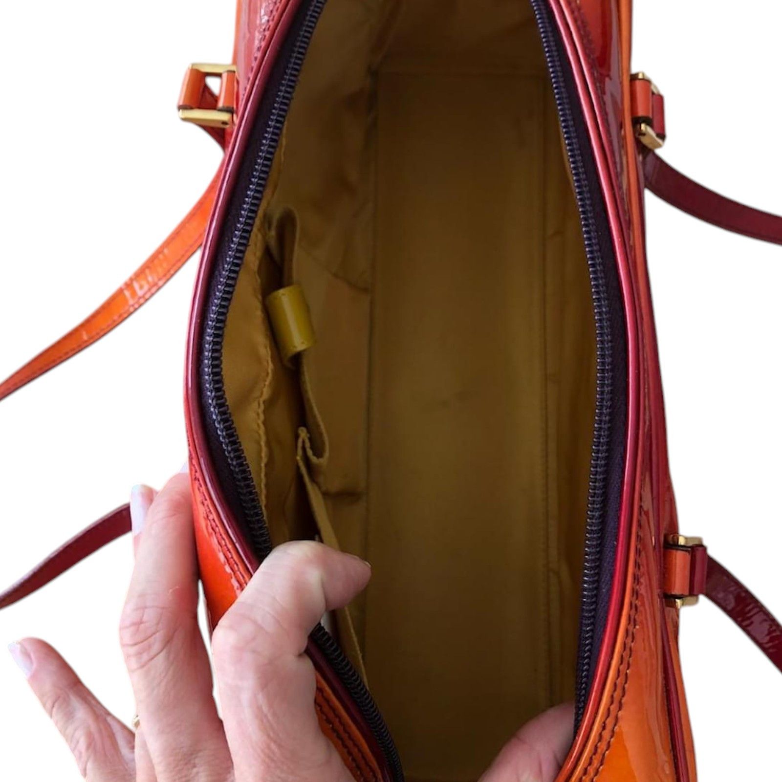Dior Christian Dior - Vernice Red Nylon Handbag Shoulder Bag Size ONE SIZE - 8 Thumbnail