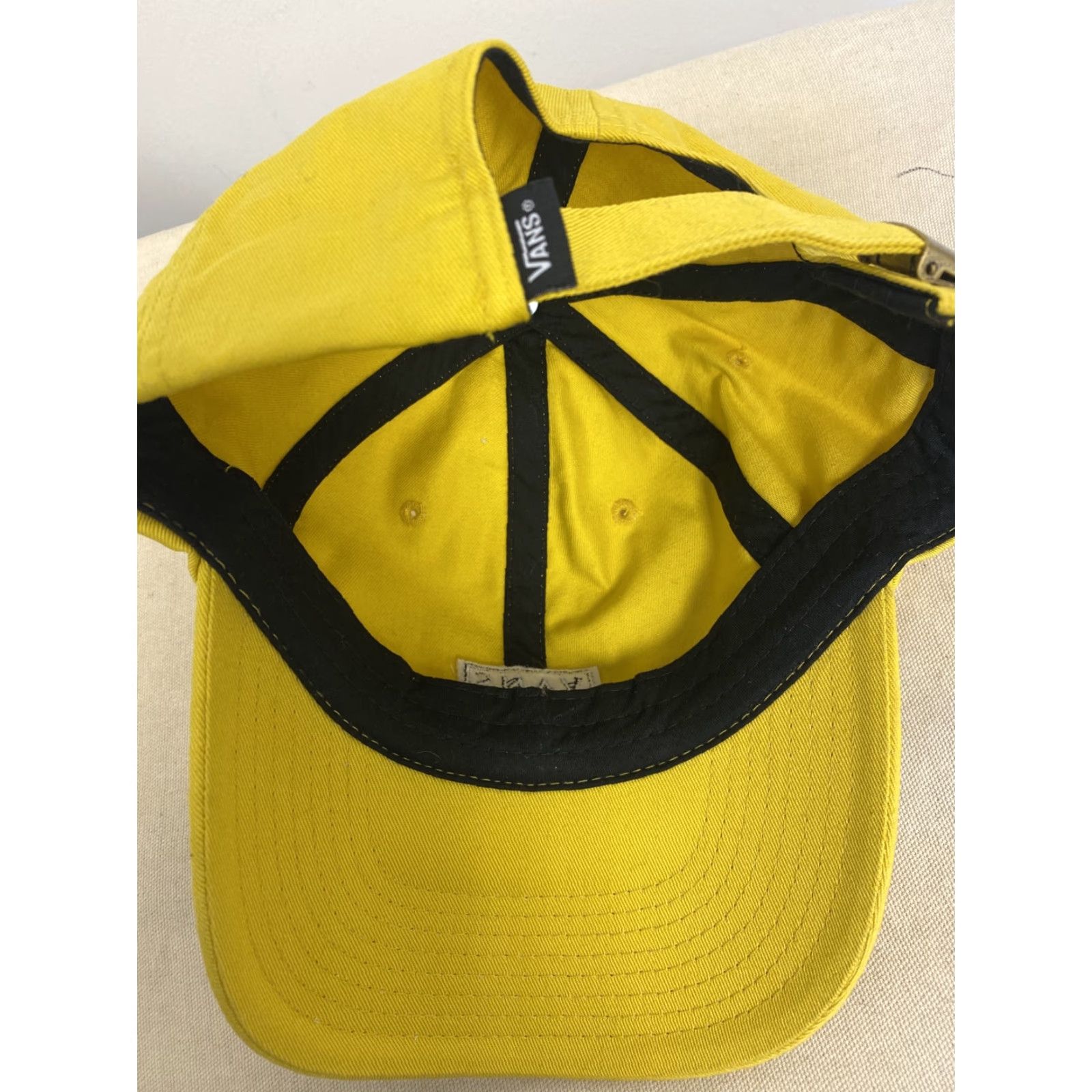 Vans VANS Hat Baseball Cap Strapback Yellow Adjustable Embroidered Spell Out Mens One Size Yellow Modern Cotton UV Protection Adjustable Strapback Vol. 354 Size ONE SIZE - 6 Thumbnail