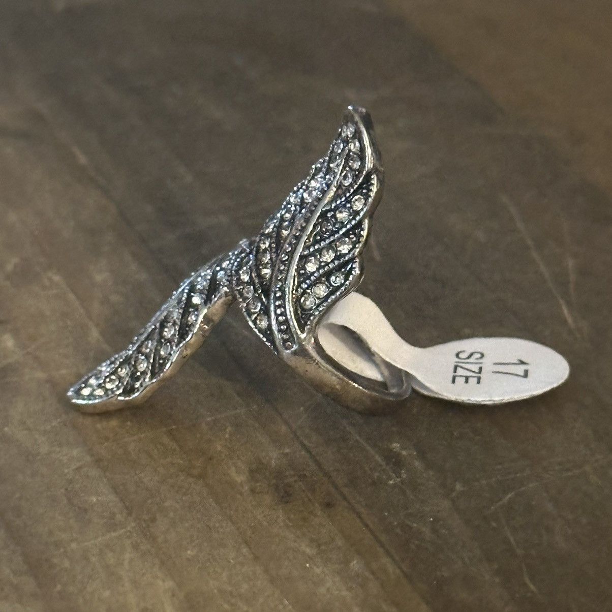 Vintage Vintage double leaf marcasite ring Size ONE SIZE - 5 Thumbnail