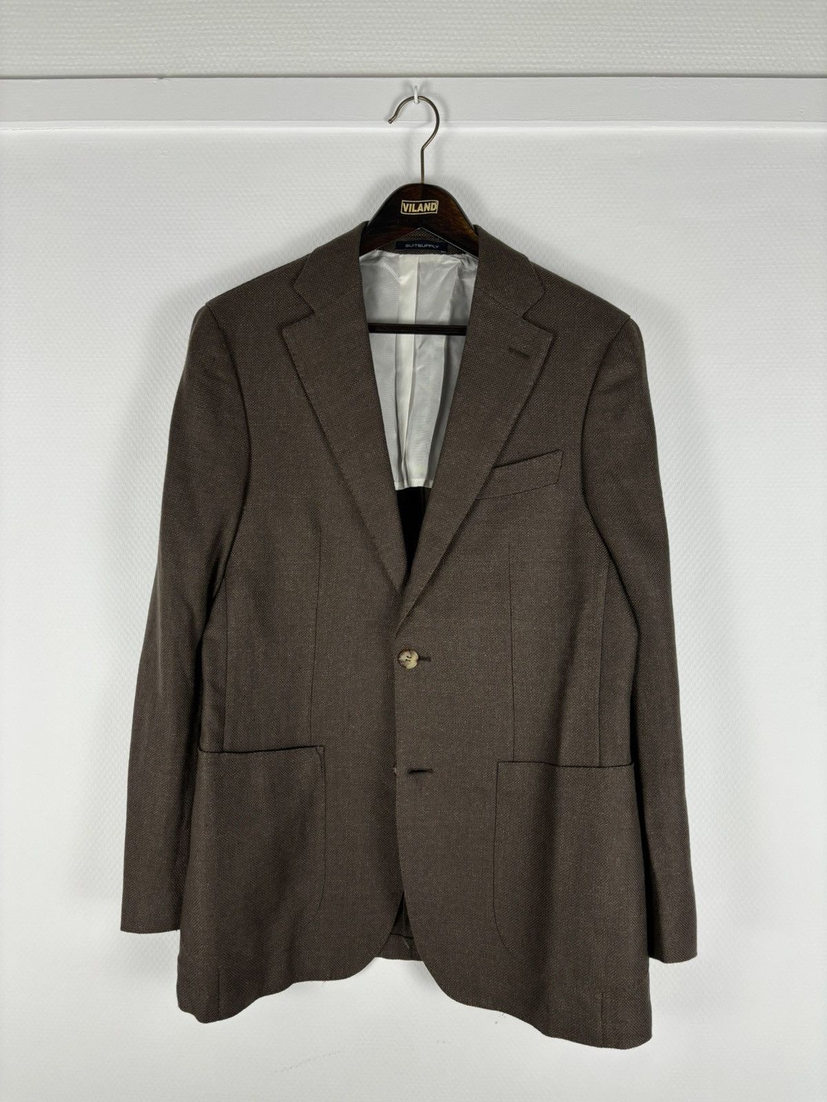 Suitsupply Marling Evans Havana Patch-HL Linen-Wool Casual Sport Blazer Coat Jacket Size 48S - 6 Thumbnail