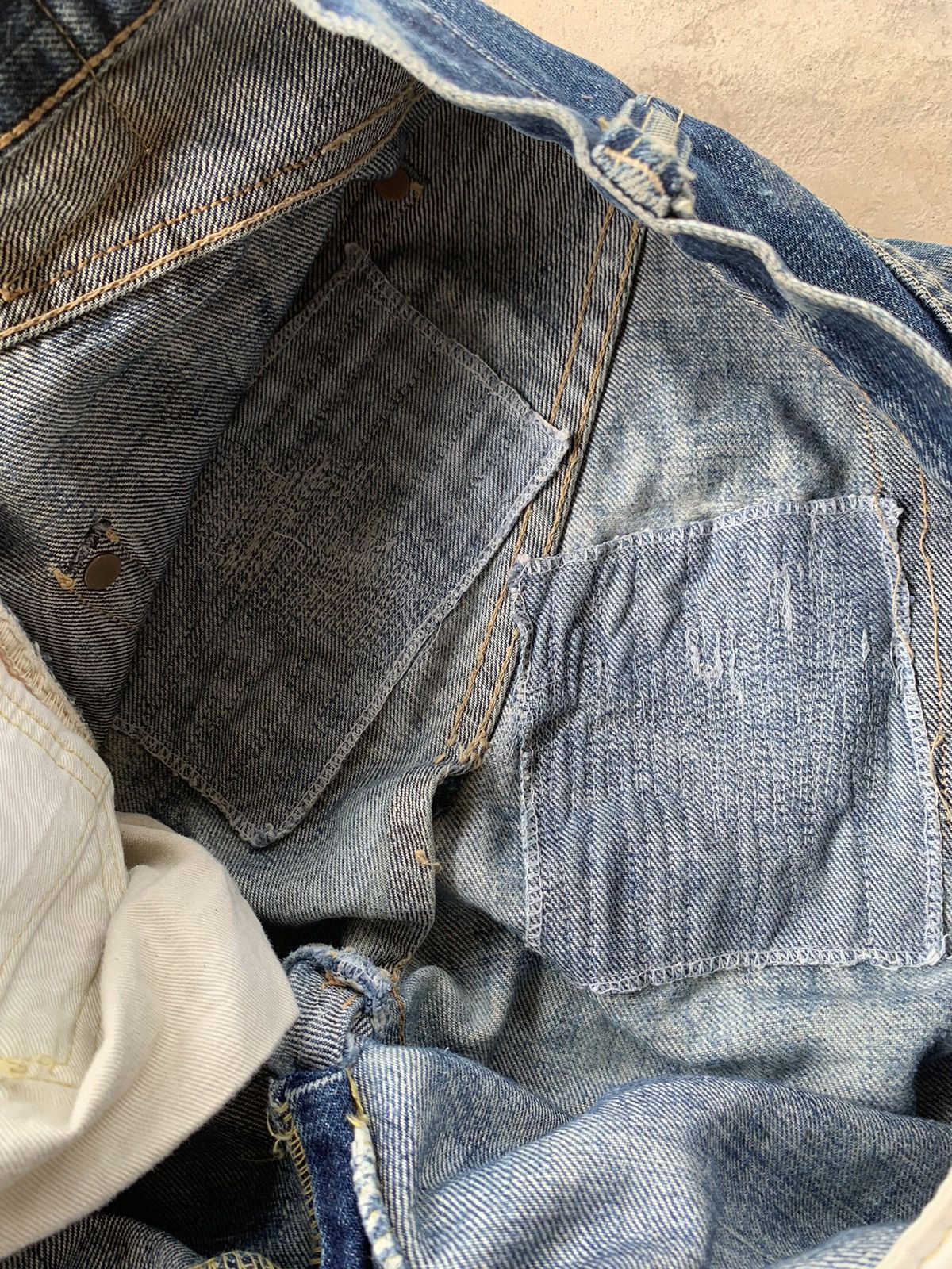 Full Count & Co. Vintage Full Count 0105 Selvedge Distressed Denim Size US 31 - 19 Thumbnail