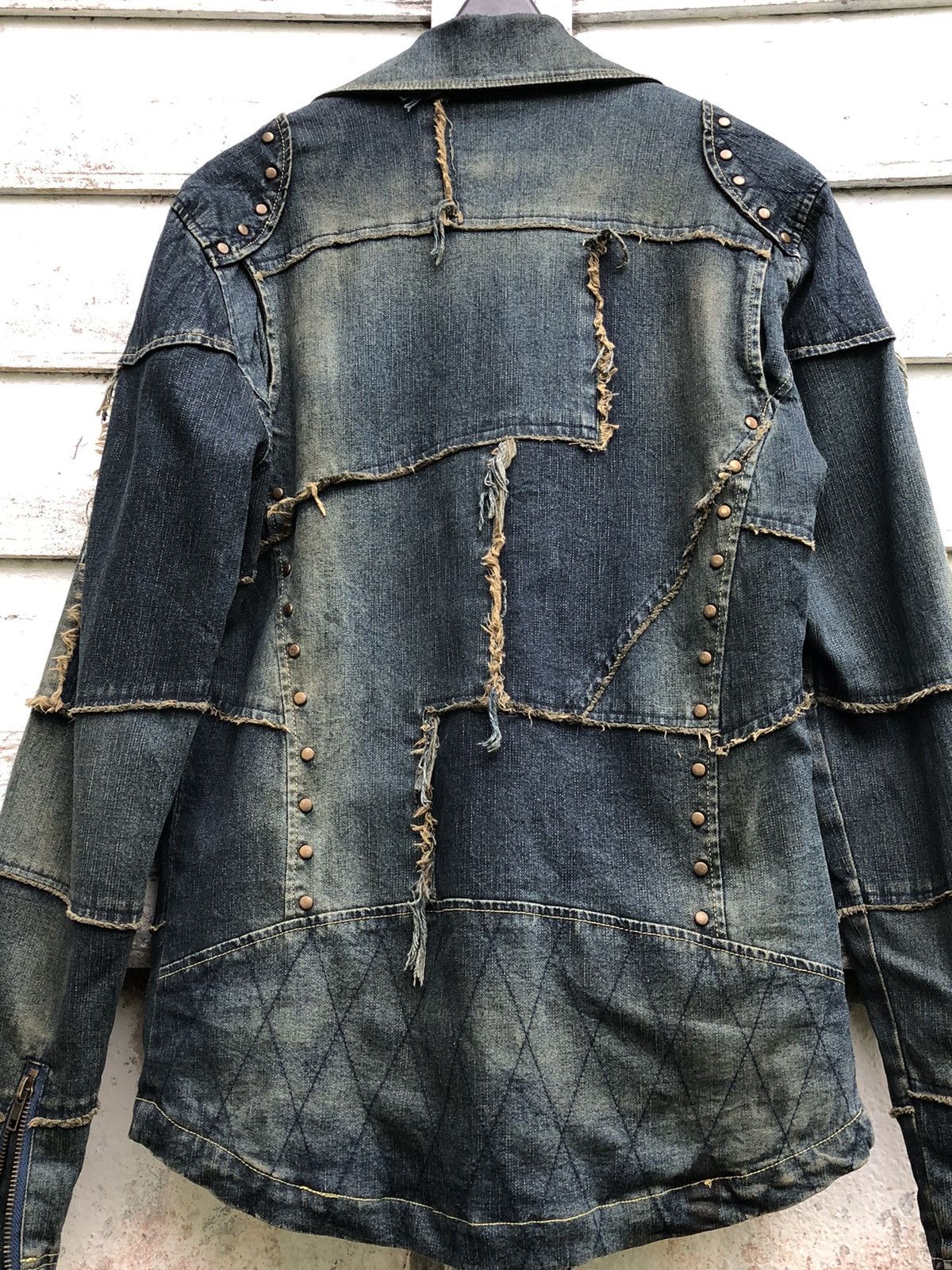 Hysteric Glamour × Japanese Brand FACE THE MUSIC STUD PATCHED WORKS DISTRESSED DENIM JACKET Size US M / EU 48-50 / 2 - 4 Thumbnail