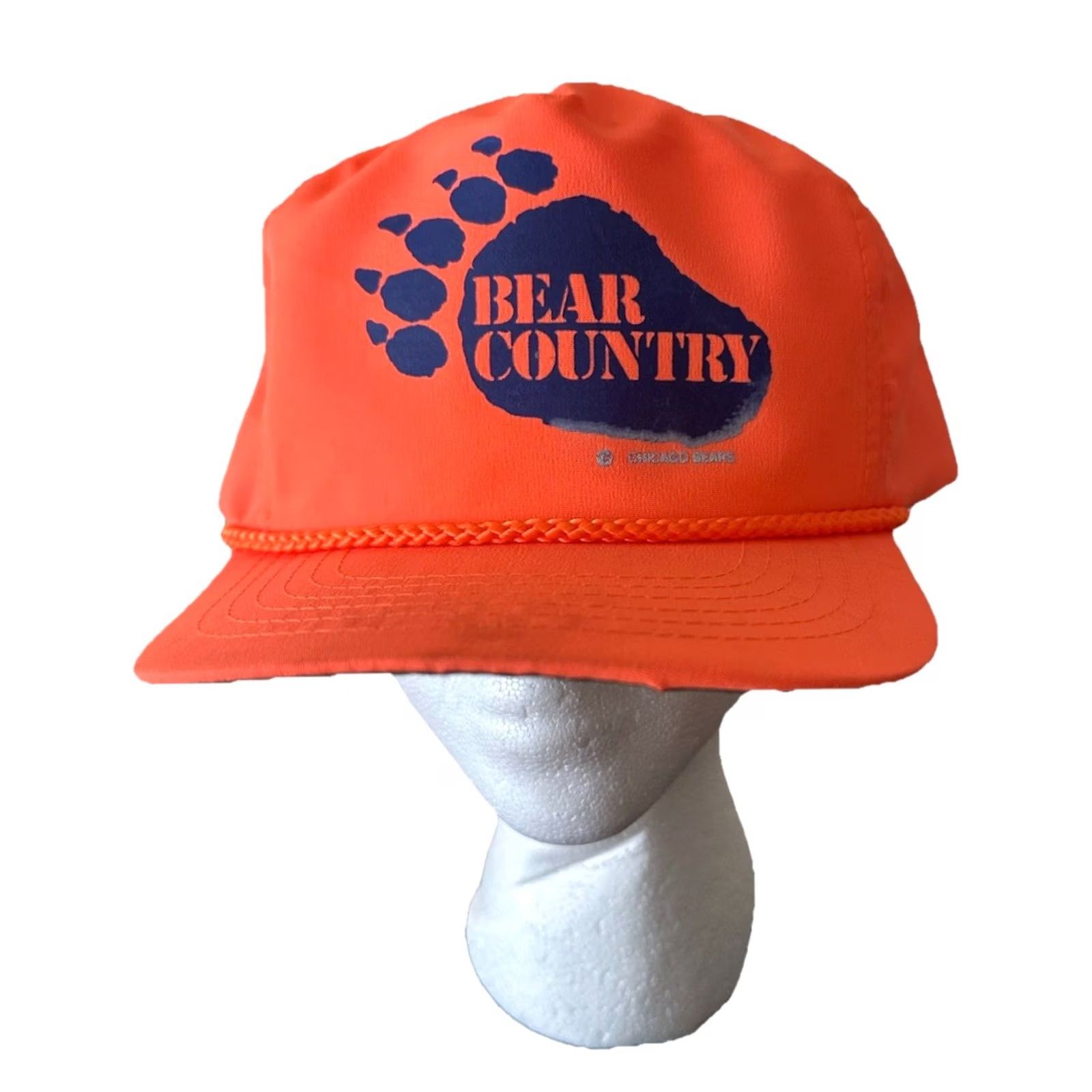 NFL VINTAGE Chicago Bears Hat Cap Adult Orange Snapback Script One Size NFL 80s Zip Size ONE SIZE - 2 Thumbnail