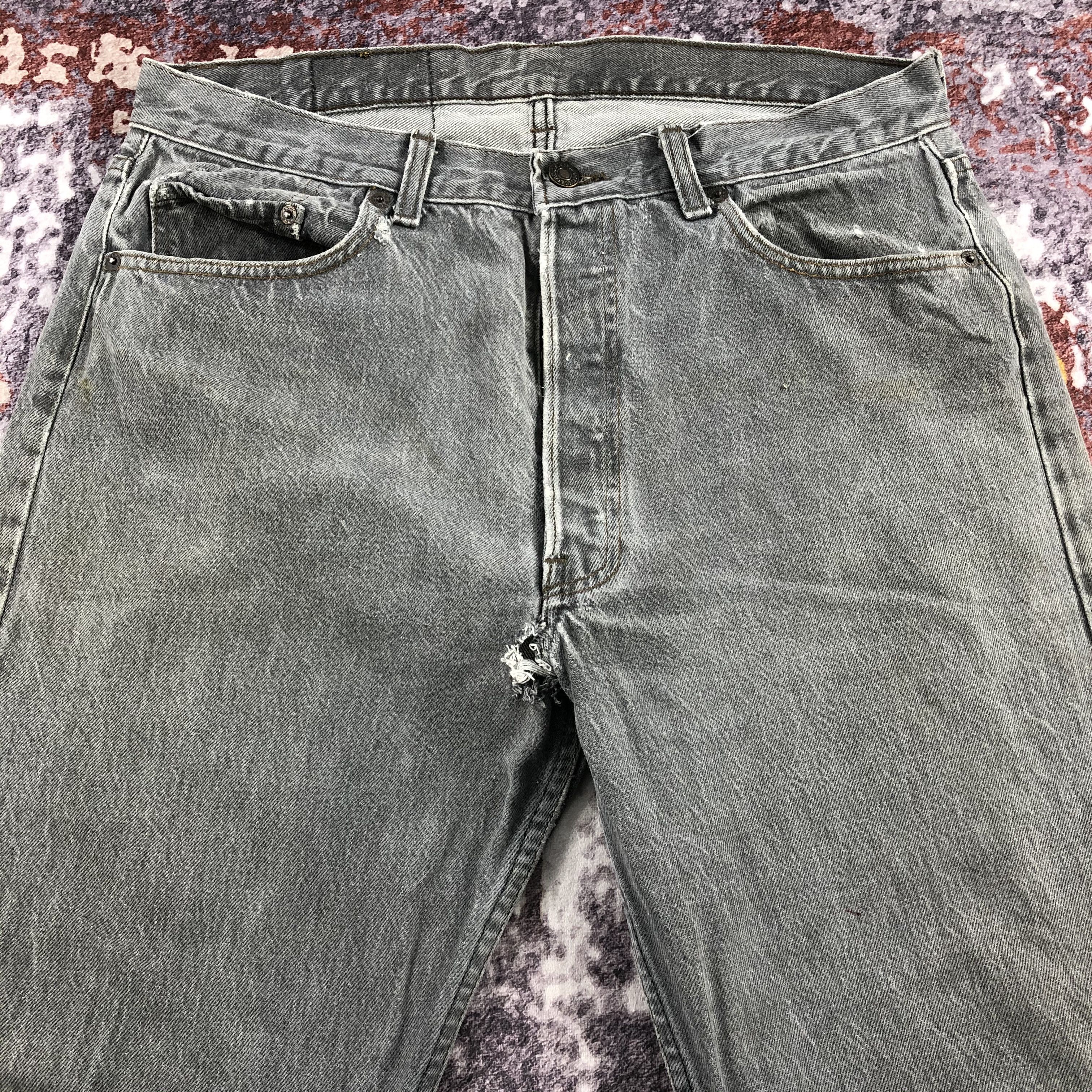 Levi's × Vintage Vintage 90s Faded Black Levis 501 Jeans-JM2279 Size US 34 / EU 50 - 3 Thumbnail