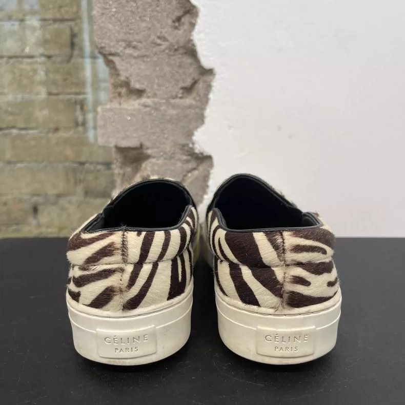 Celine Celine SlipOn Zebra Print Sneakers Size US 8 / IT 38 - 3 Thumbnail