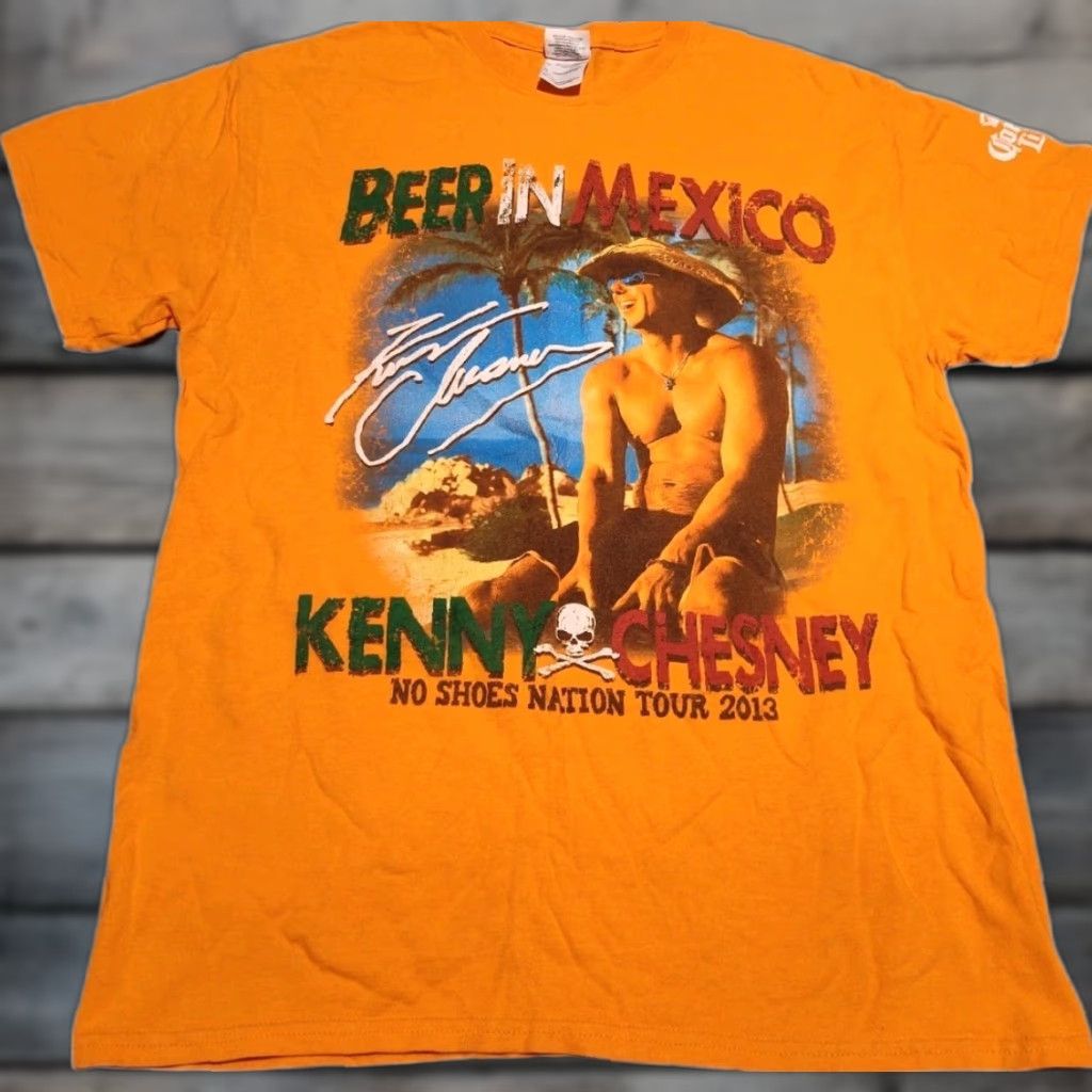 Gildan VINTAGE Kenny Chesney Beer In Mexico Tour T-Shirt Men’s Size M Cotton Orange 2013 Graphic Print Casual Size US M / EU 48-50 / 2 - 1 Thumbnail