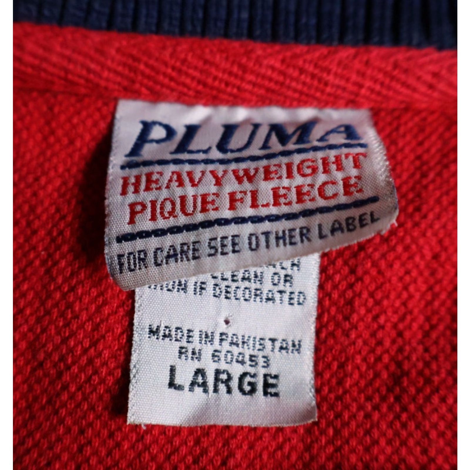 Vintage VINTAGE Pluma Sweatshirt Mens Large Red Blue Crew Neck Pullover 90s Tennis Pique Cotton Blend Fleece Heavyweight Seasonal Warmth Size US L / EU 52-54 / 3 - 3 Thumbnail