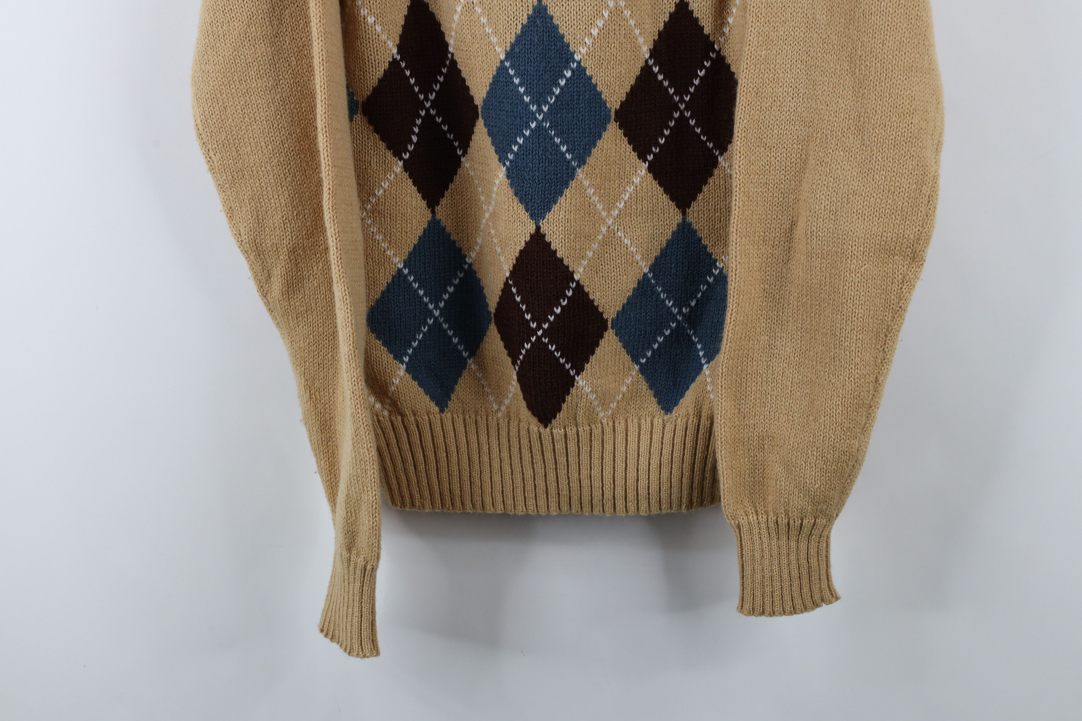Vintage × Wrangler Vintage 70s 80s Wrangler Diamond Knit Crewneck Sweater Beige Size US M / EU 48-50 / 2 - 3 Thumbnail