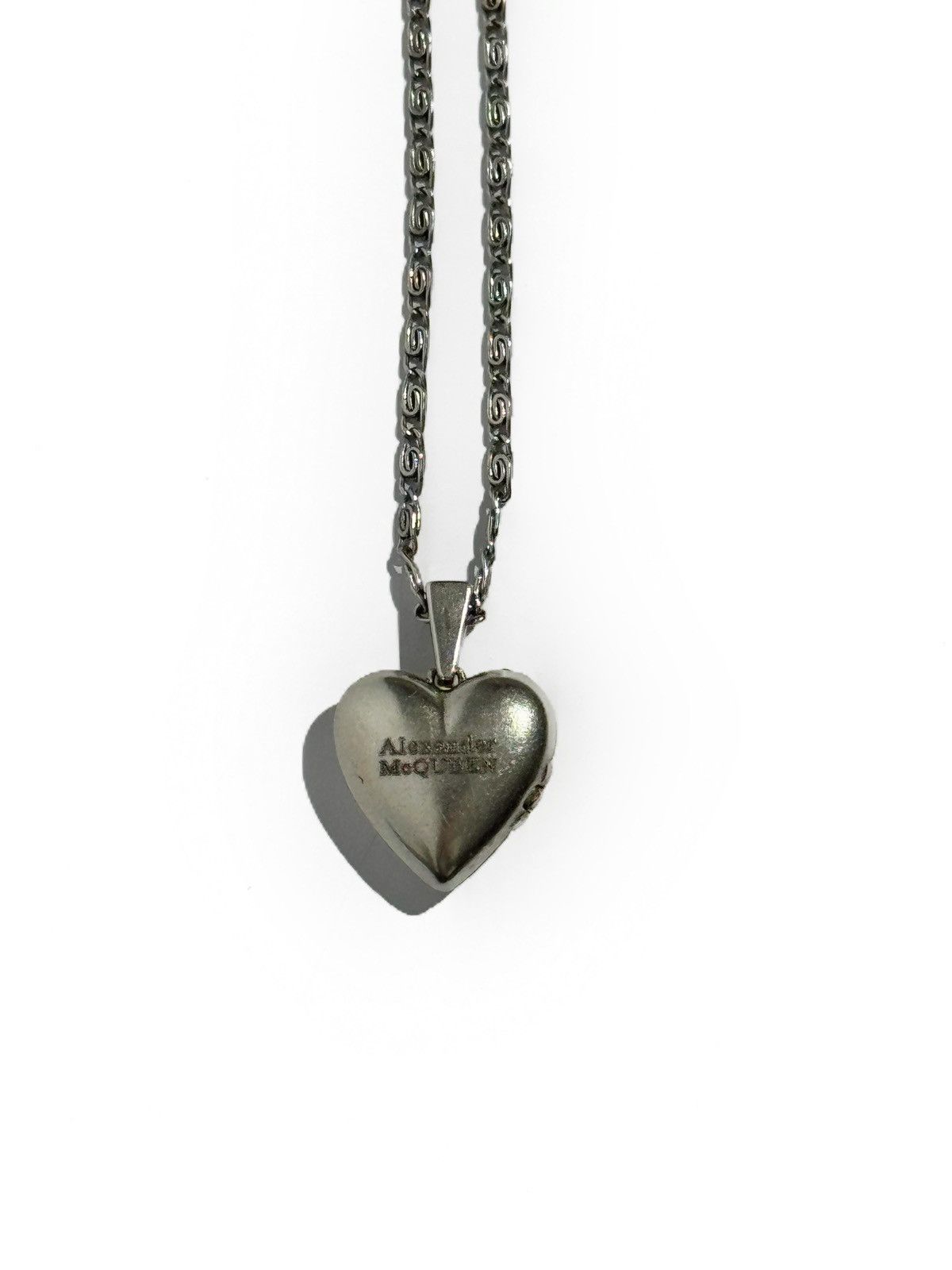Alexander McQueen Alexander McQueen Silver Heart Shaped Locket Chain Necklace Size ONE SIZE - 4 Thumbnail
