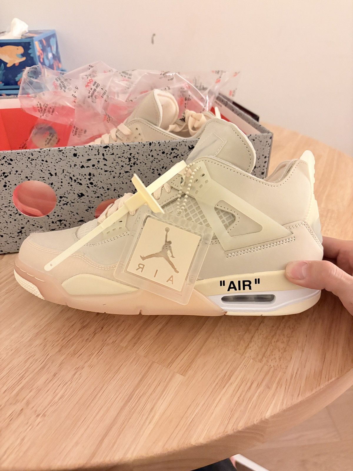 Nike × Off-White Air Jordan 4 Retro SP OFF WHITE Size US 8.5 / EU 41-42 - 5 Thumbnail