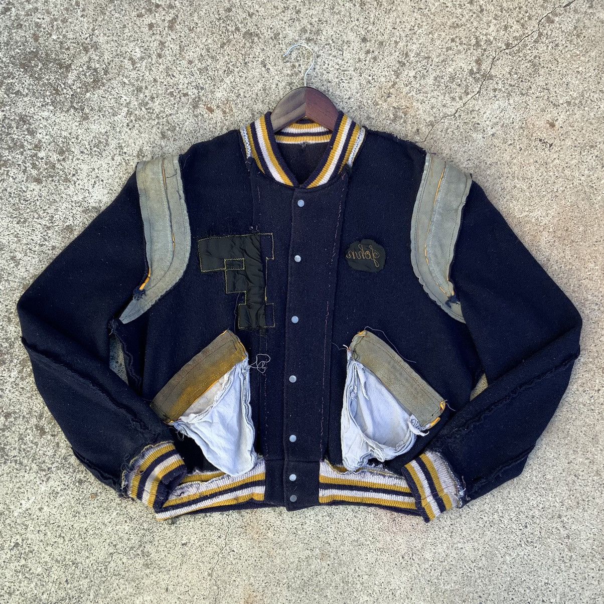 Vintage John's 1980s Thrashed Fairview MI Wool Varsity Jacket Size US XS / EU 42 / 0 - 7 Thumbnail