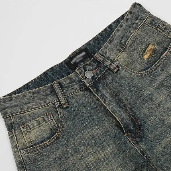 Japanese Brand Haruno x Asai Men's vintage washed distressed loose jeans Size US 32 / EU 48 - 3 Thumbnail