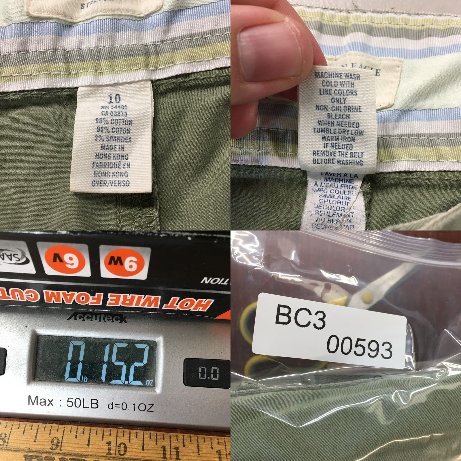 American Eagle Outfitters American Eagle Outfitters Crop Pants Womens 10 Green Stretch Zip Fly Casual Size 32" / US 10 / IT 46 - 10 Thumbnail