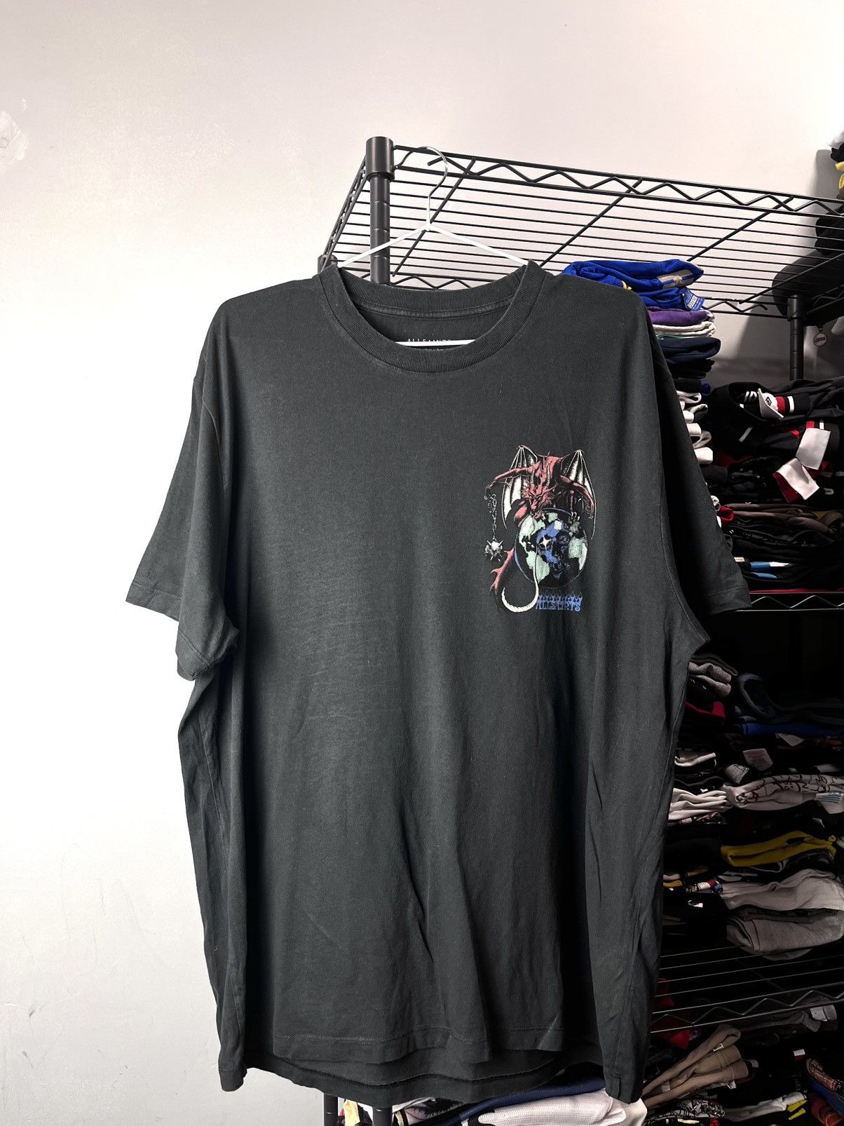 Allsaints Vintage Allsaints Dragon Skulls Graphic T Shirt Size US M / EU 48-50 / 2 - 2 Thumbnail