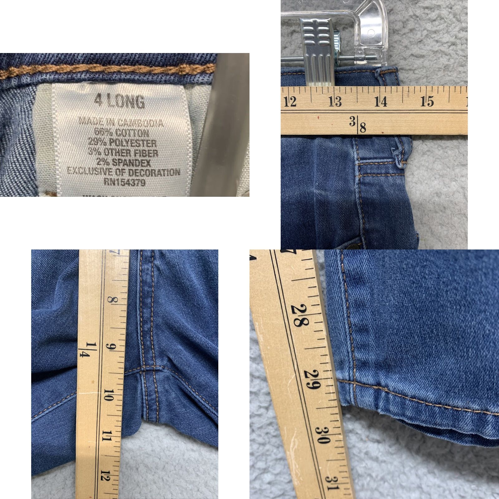 Vintage Aéropostale Women's Jeans Long Blue High Rise Dark Wash Skinny Stretch Jegging Size 4 Size 27" / US 4 / IT 40 - 8 Thumbnail