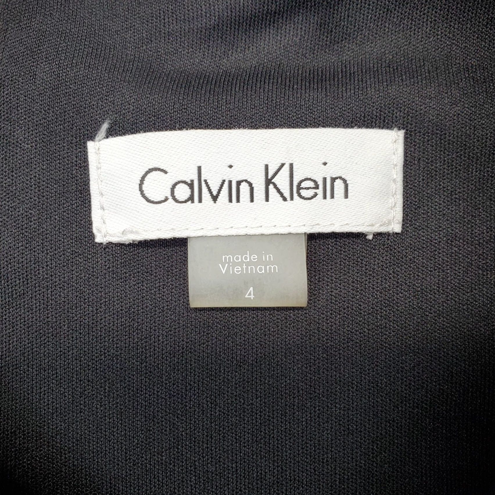 Calvin Klein Calvin Klein Knee Length Sheath Dress Womens 4 Black Velvet Stretch Jewel Neck 4 Womens Black Velvet Sheath Dress Size S / US 4 / IT 40 - 3 Thumbnail