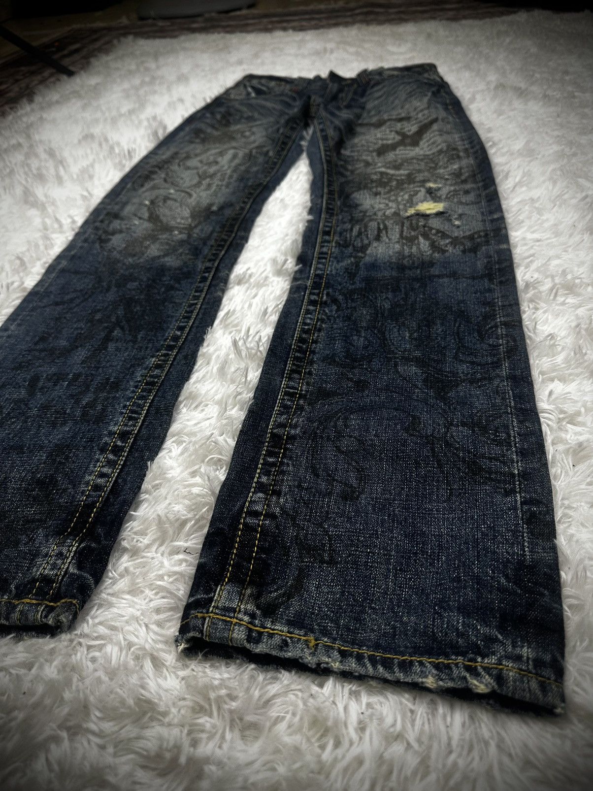 Japanese Brand 💥rare💥 japanese brand urvanation whiskers punk poem jeans Size US 30 / EU 46 - 3 Thumbnail