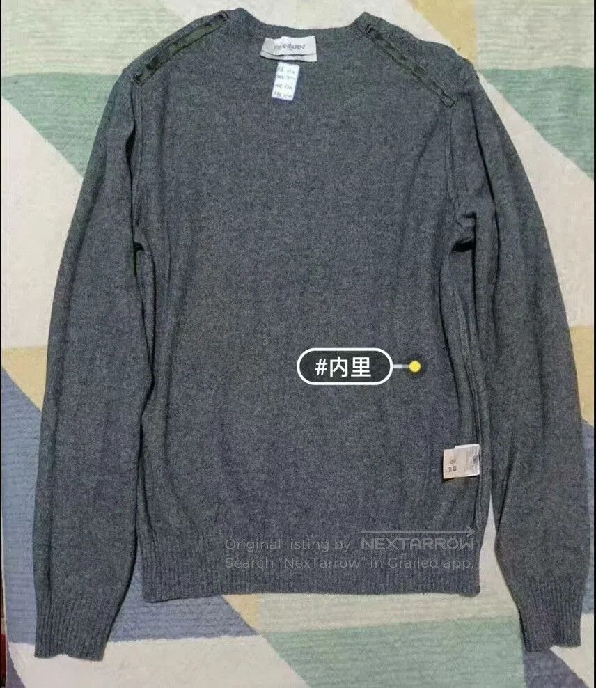 Saint Laurent Paris YSL Gray Wool Cable Knit Sweater. Size US S / EU 44-46 / 1 - 4 Thumbnail